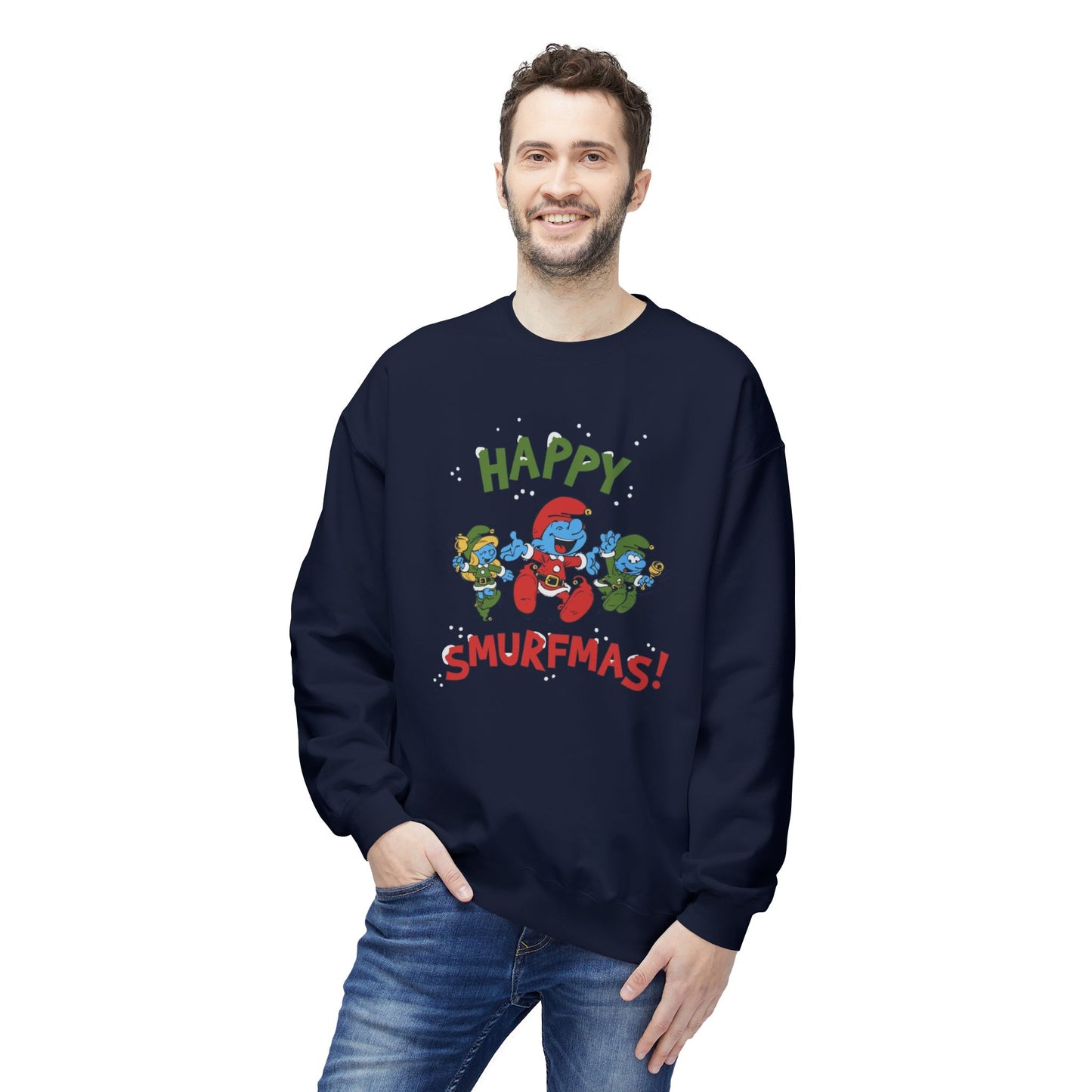 ‘Happy Smurfmas’ Festive Crewneck Sweatshirt