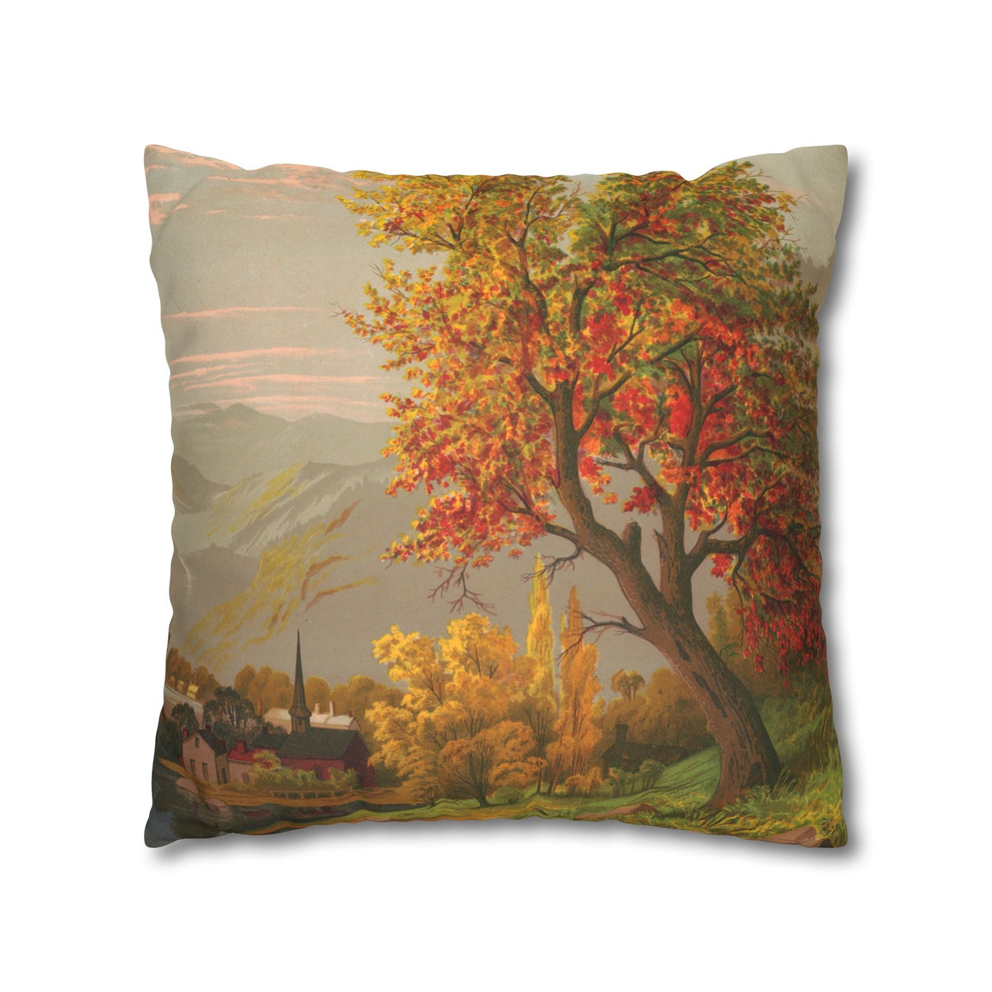 Autumn Days Faux Suede Square Pillowcase