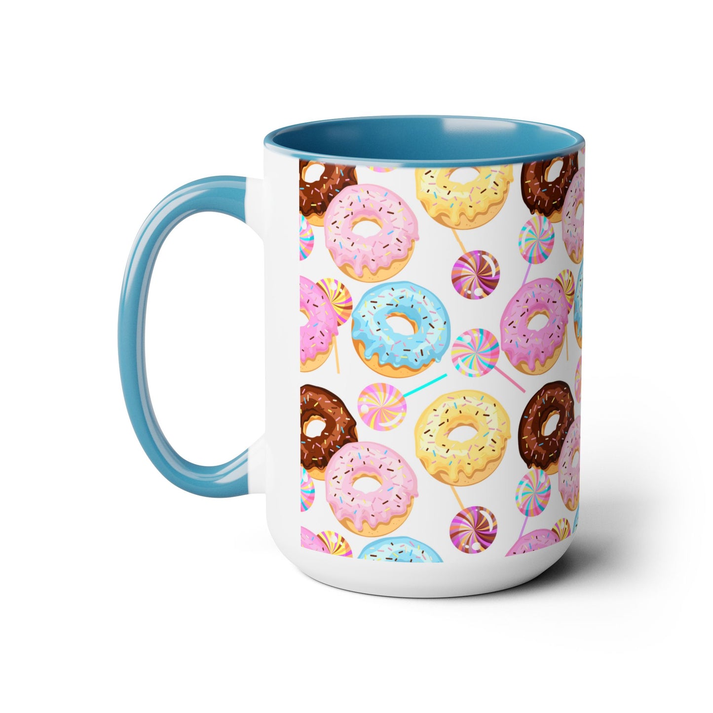 Sprinkled Donuts Two-Tone Mug | Pink or Light Blue