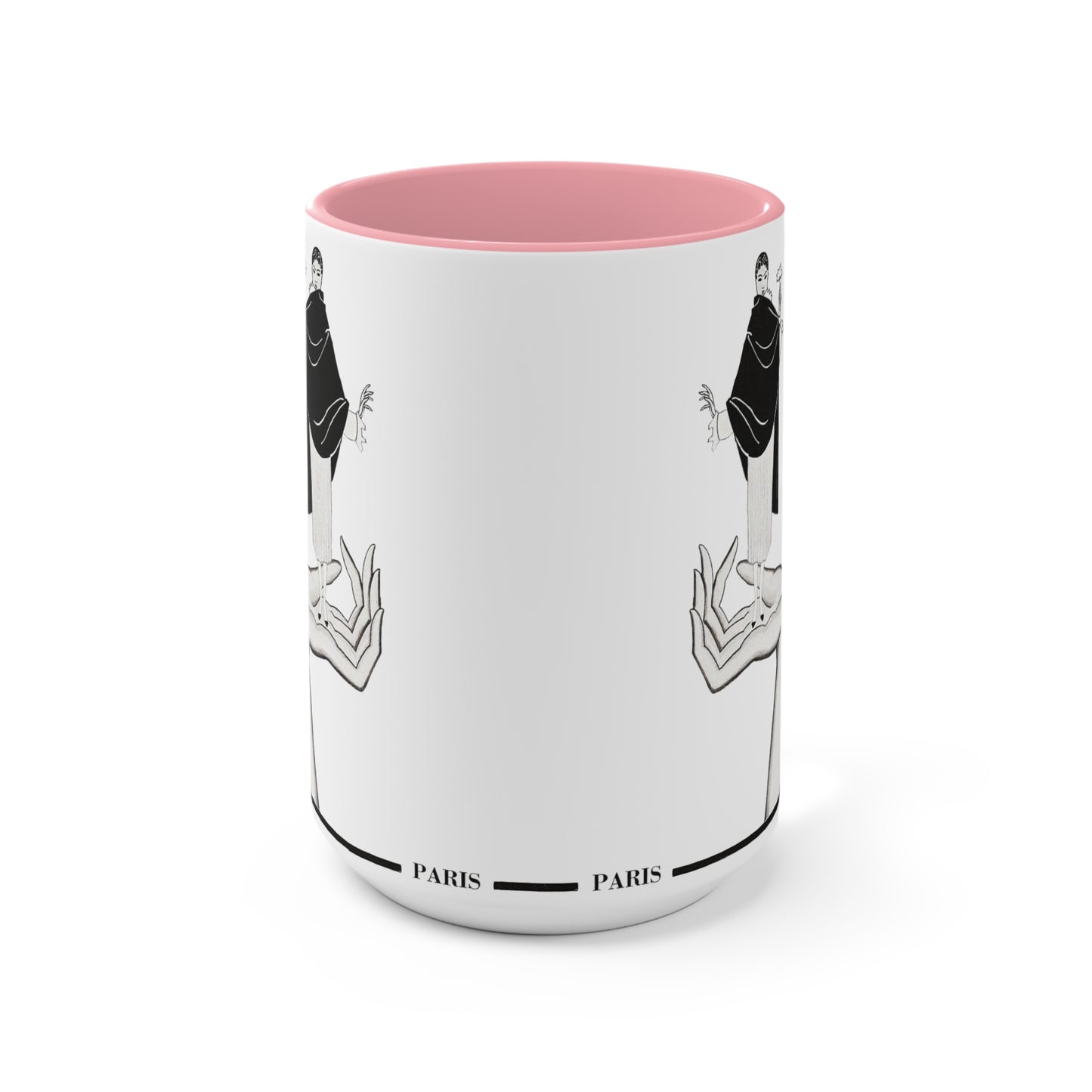 Paris Fashion Two-Tone Mug | Red, Black, Pink