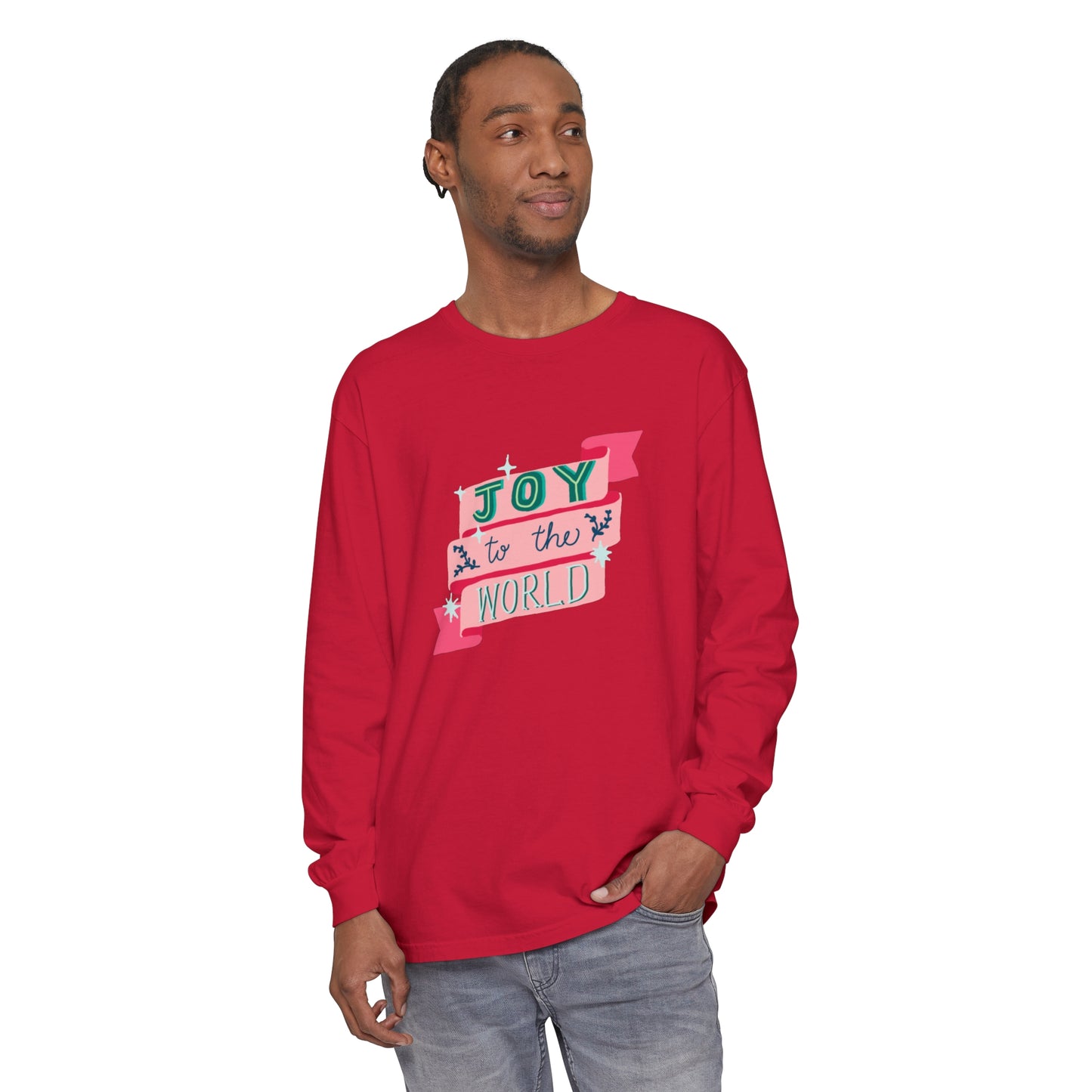 Candy Christmas “Joy to the World” Unisex Long Sleeve Tee