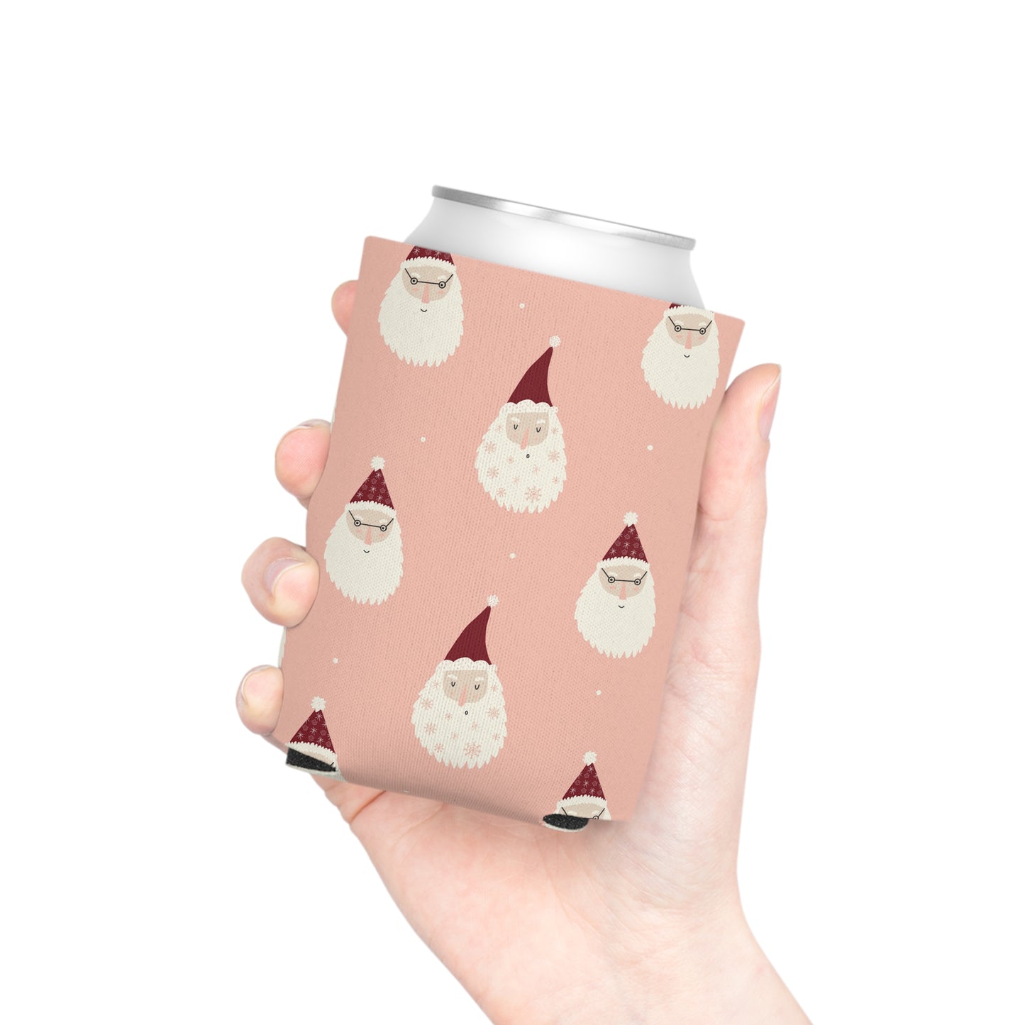 Can Cooler, Standard or Slim Size - Pink Santa