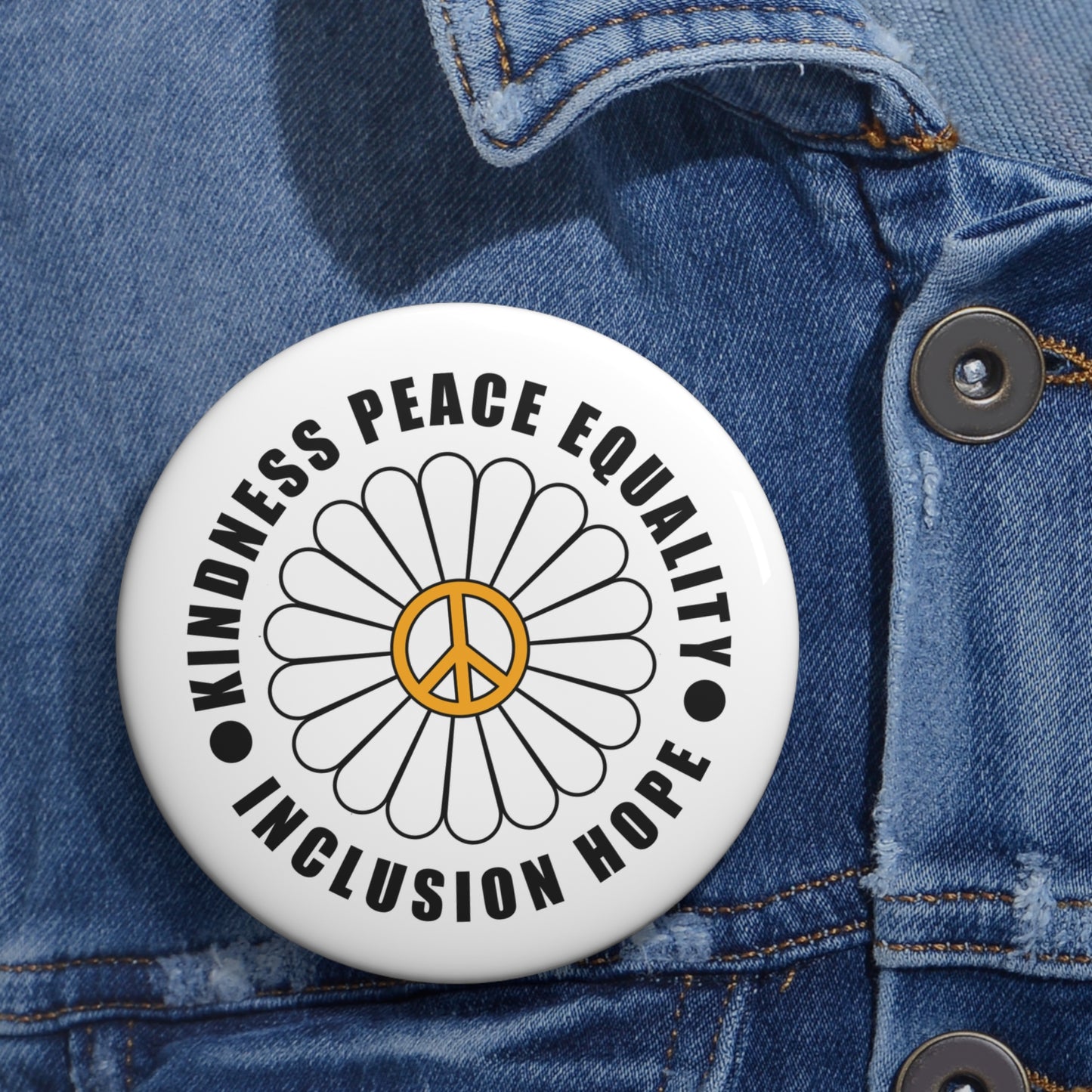 Statement Pins - KINDNESS & PEACE Statement Pin in white