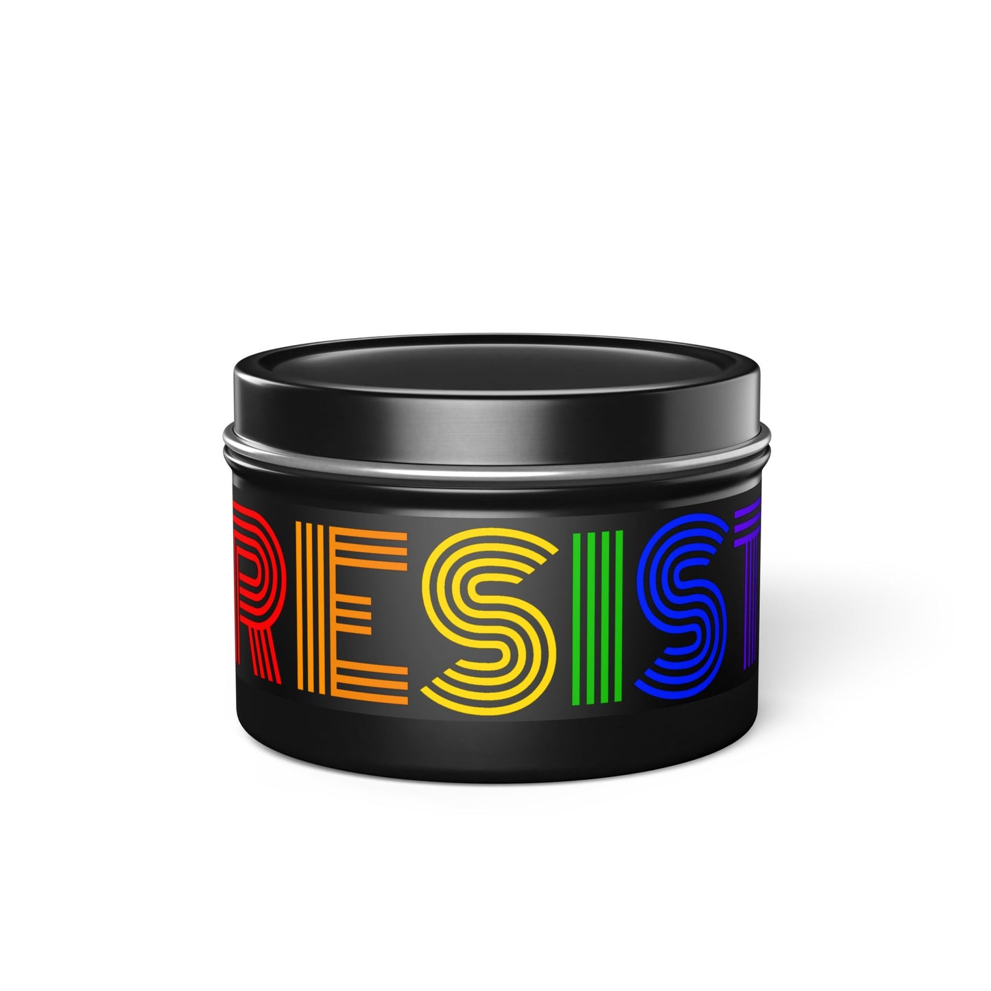 Scented Tin Candles - Rainbow ‘RESIST’