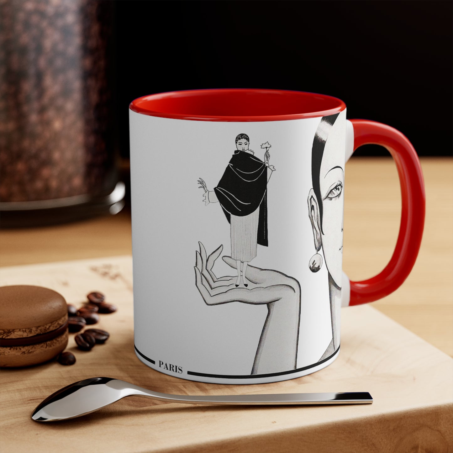 Paris Fashion Two-Tone Mug | Red, Black, Pink