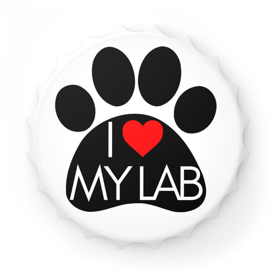 Lab Lover Bottle Opener with Paw Print Design