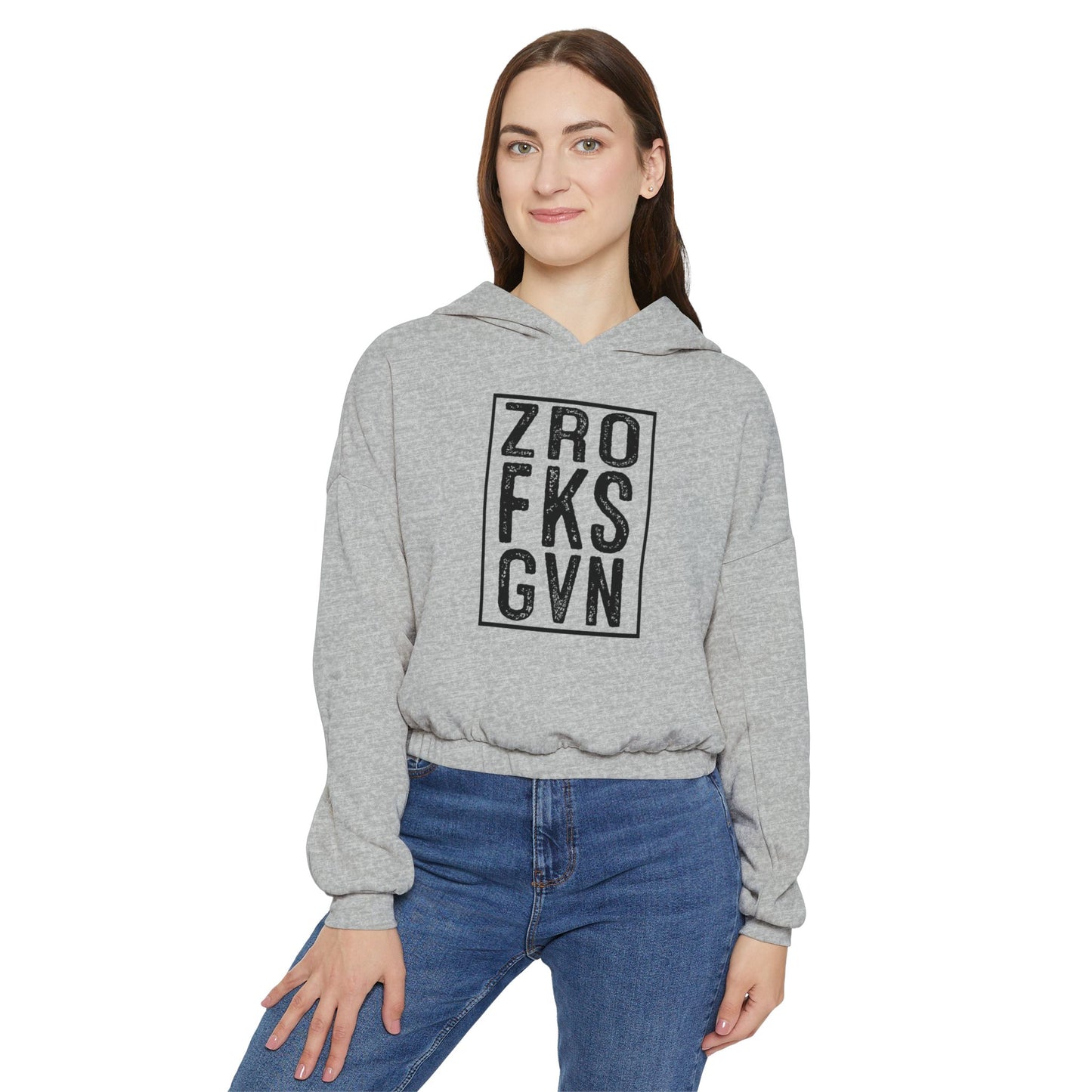‘ZRO FKS GVN’ Cropped Sweatshirt