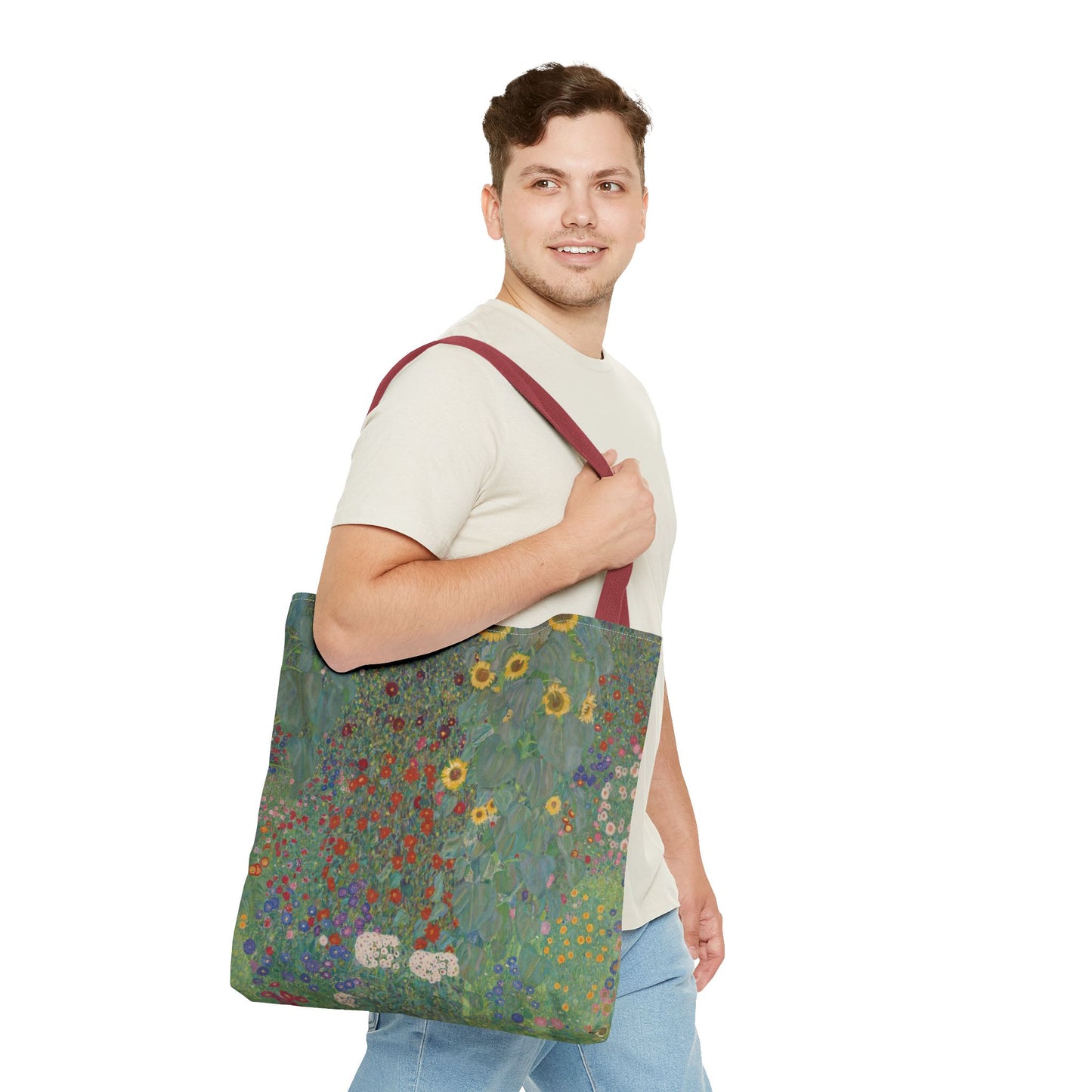 Klimt’s “Farm Garden with Sunflowers” Tote Bag