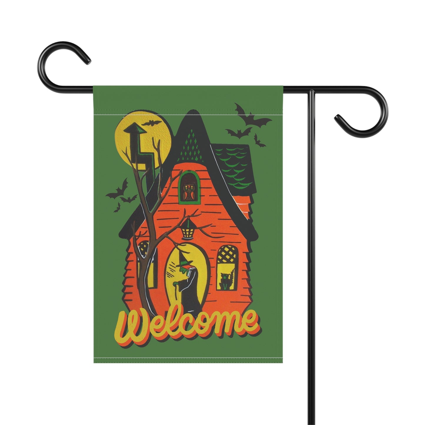 Retro Witch's House Halloween Welcome Banner