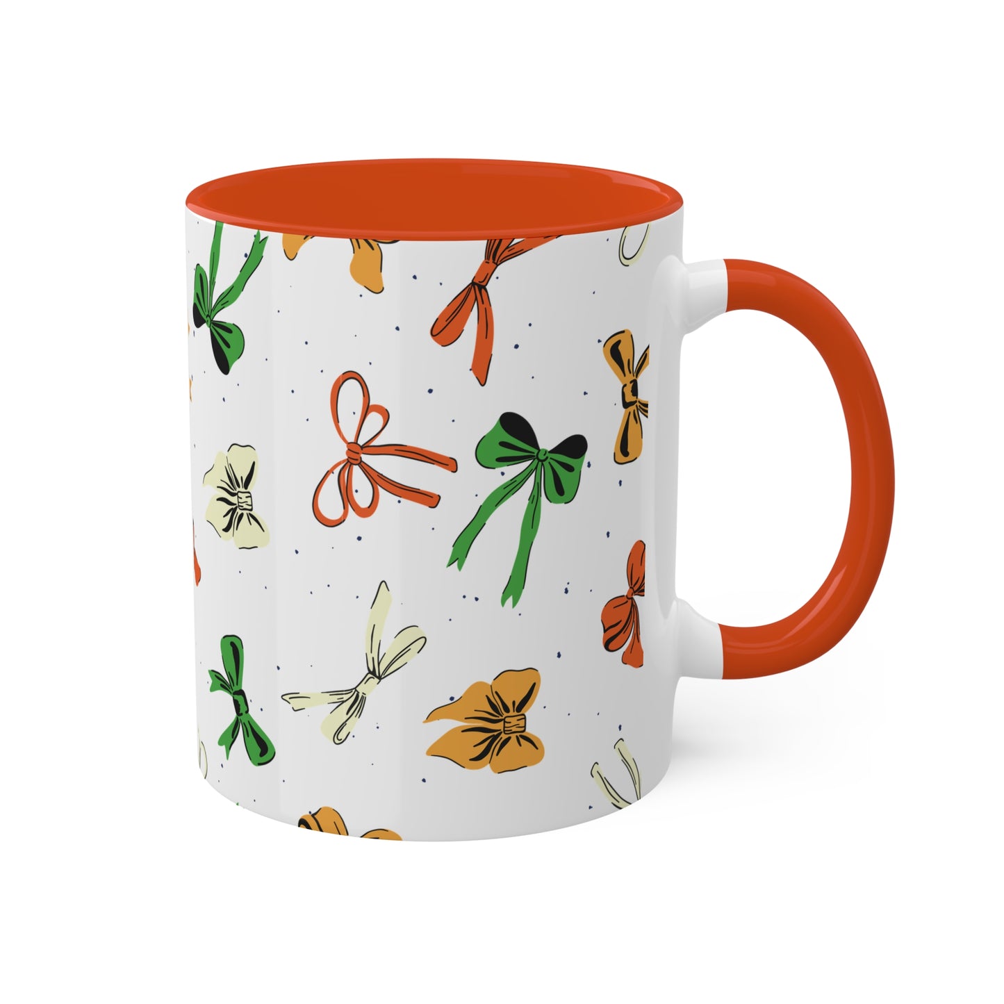 Coquette Bows #1 - 11 oz Mug, Green or Orange Interior