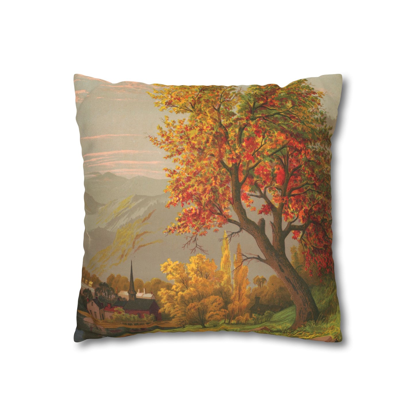 Autumn Days Faux Suede Square Pillowcase