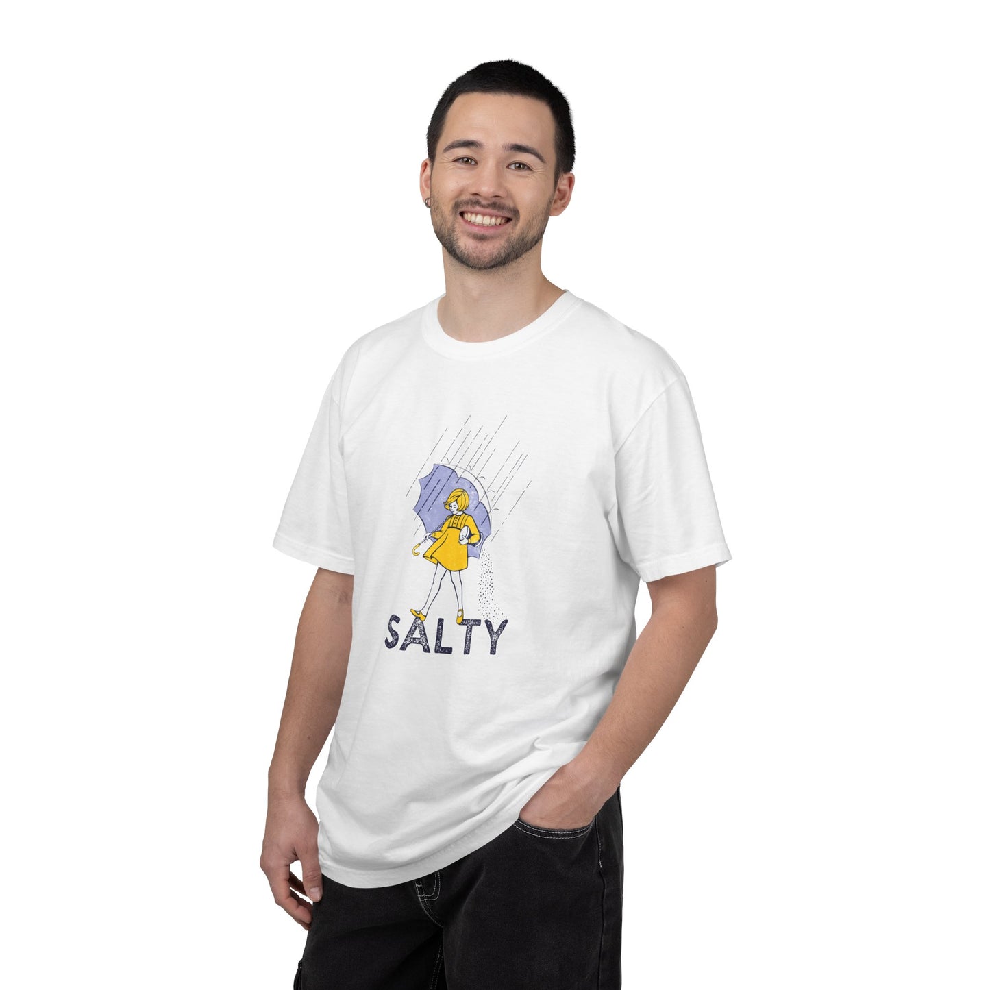 Salty Rain Girl T-Shirt — Funny Retro Illustration Tee