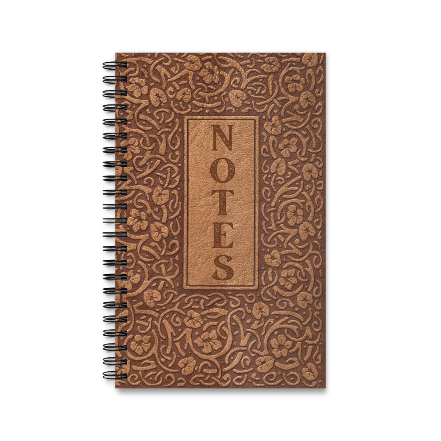 Spiral Notebook - Scrollwork “Notes” | Blank, Dot Grid, Lined, Task