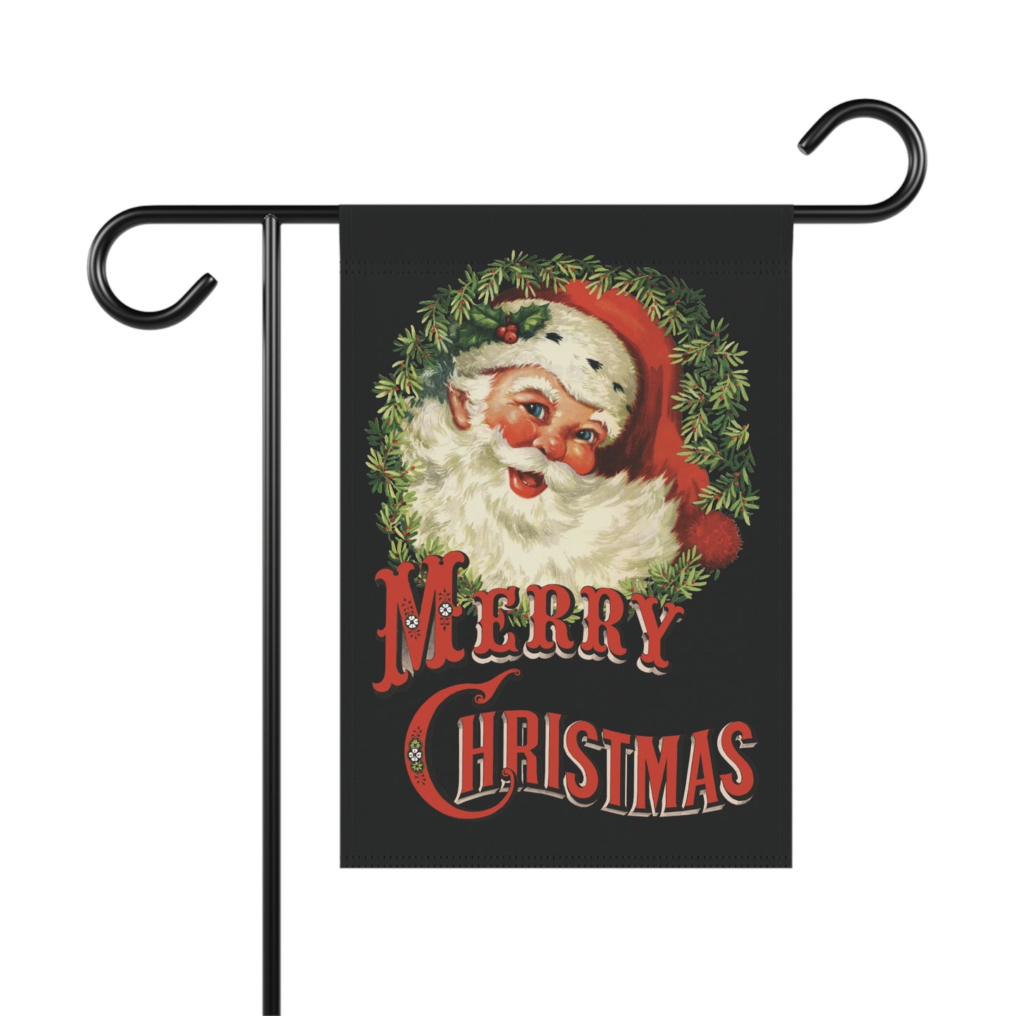 Retro Santa “Merry Christmas” Garden Flag or House Banner