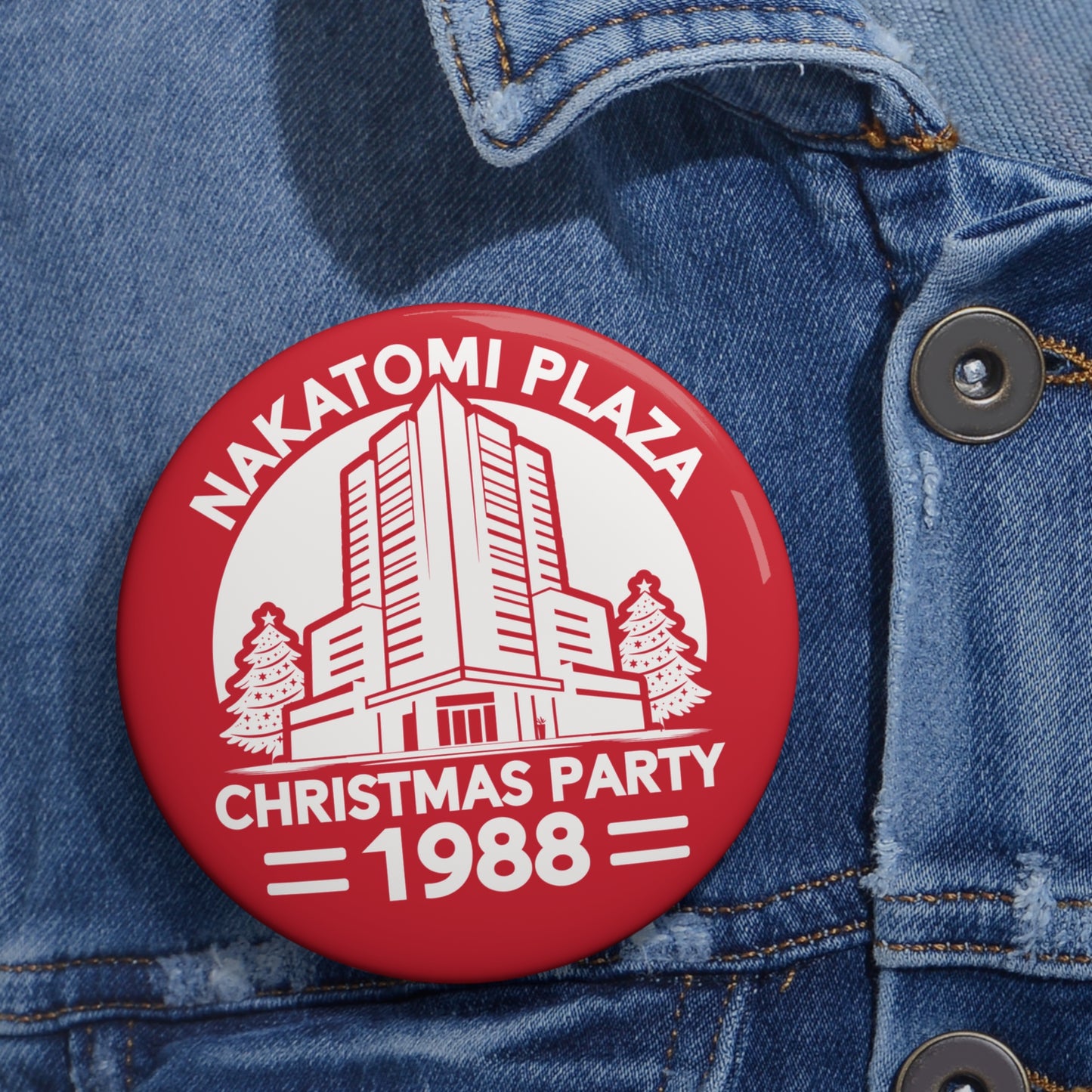 'Nakatomi Plaza Christmas Party 1988' Retro Movie Novelty Pin