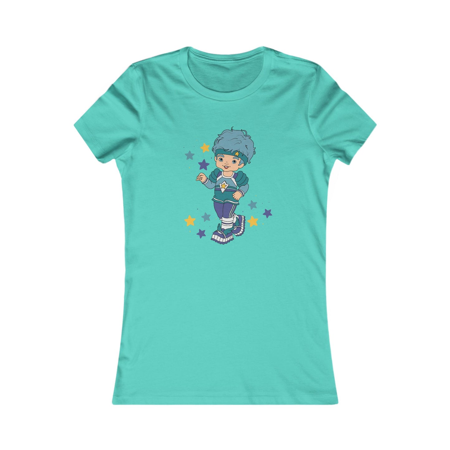 Rainbow Brite Buddy Blue Slim Fit Cotton Tee