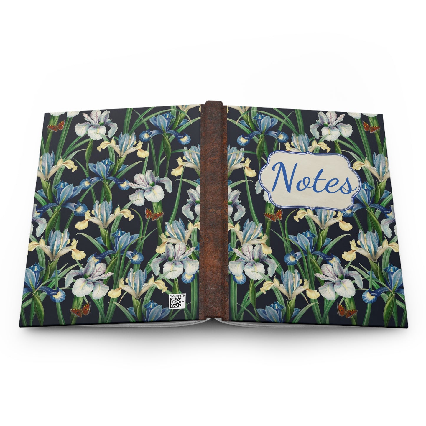 'Notes' Floral Iris Hardcover Journal