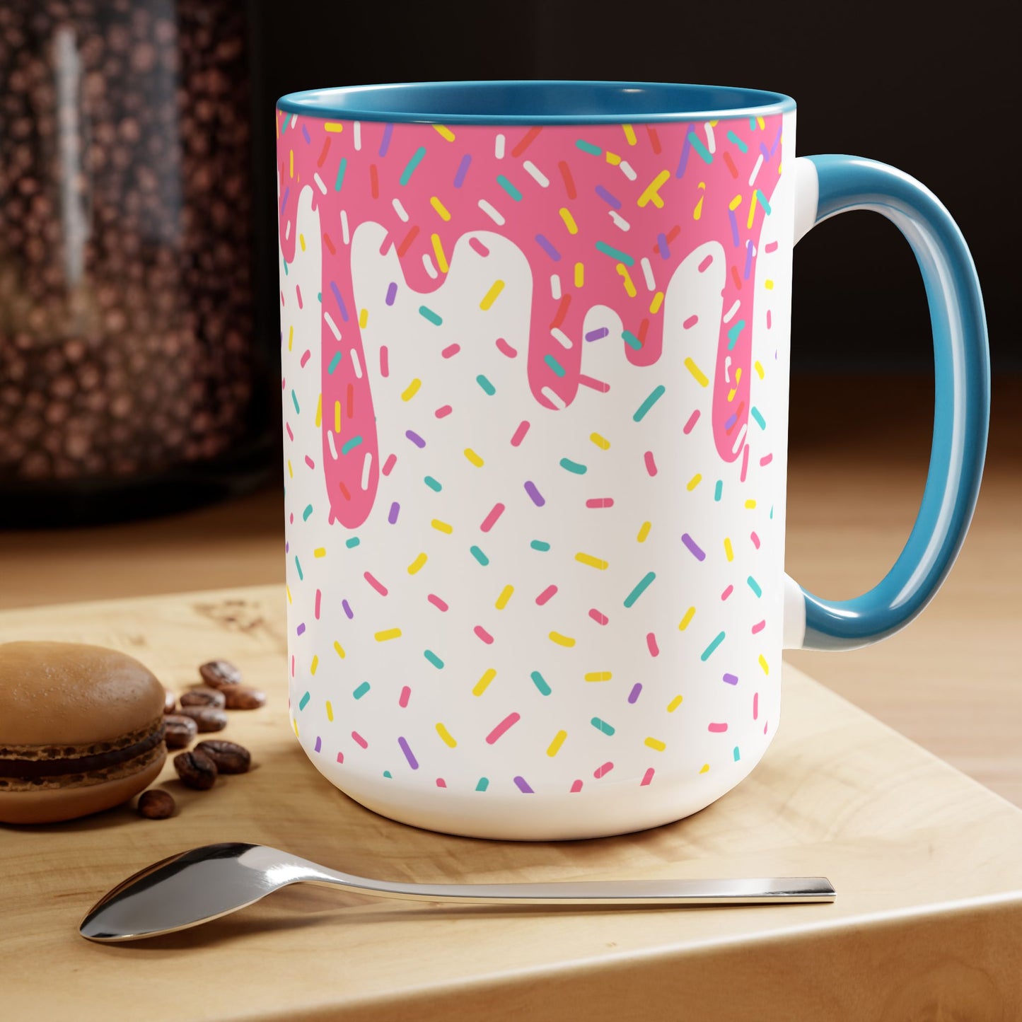 Rainbow Sprinkles Two-Tone Mug | Pink, Light Blue