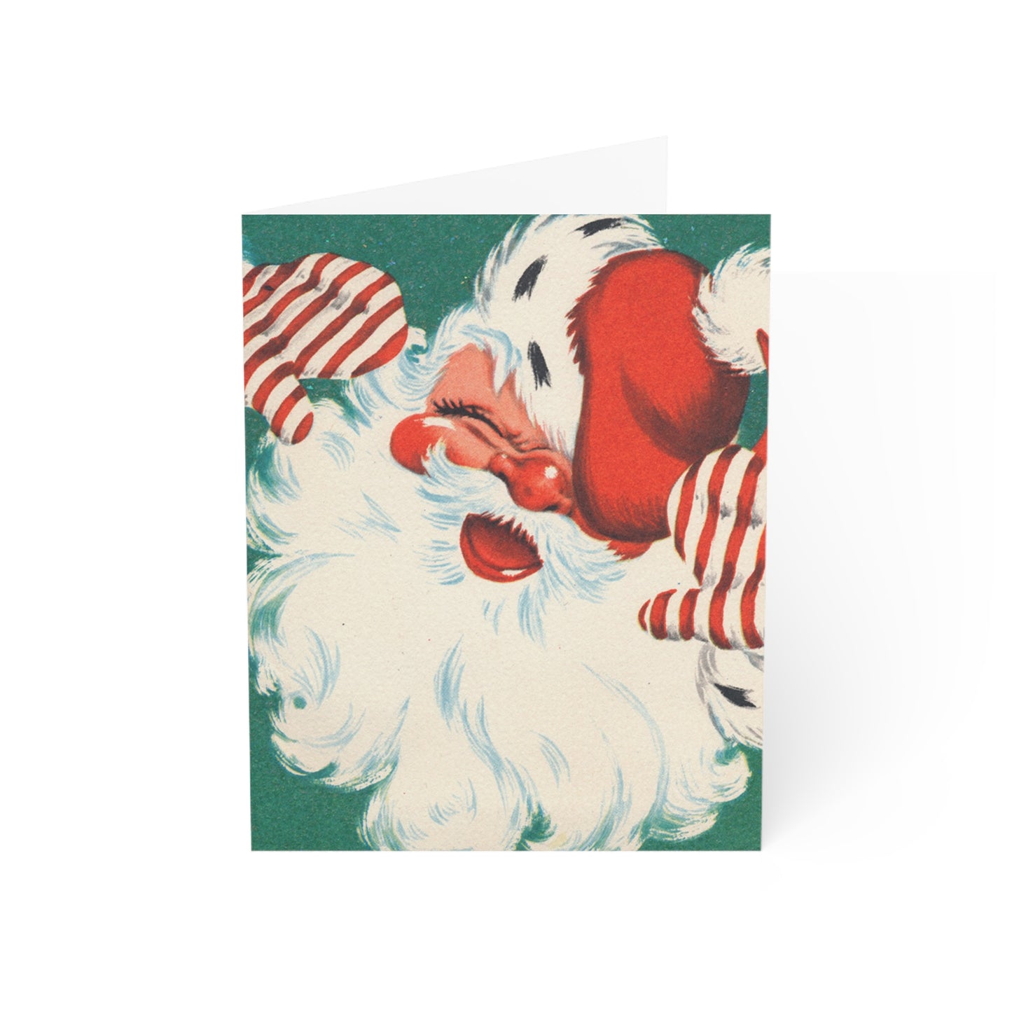 Retro Laughing Santa Christmas Greeting Card