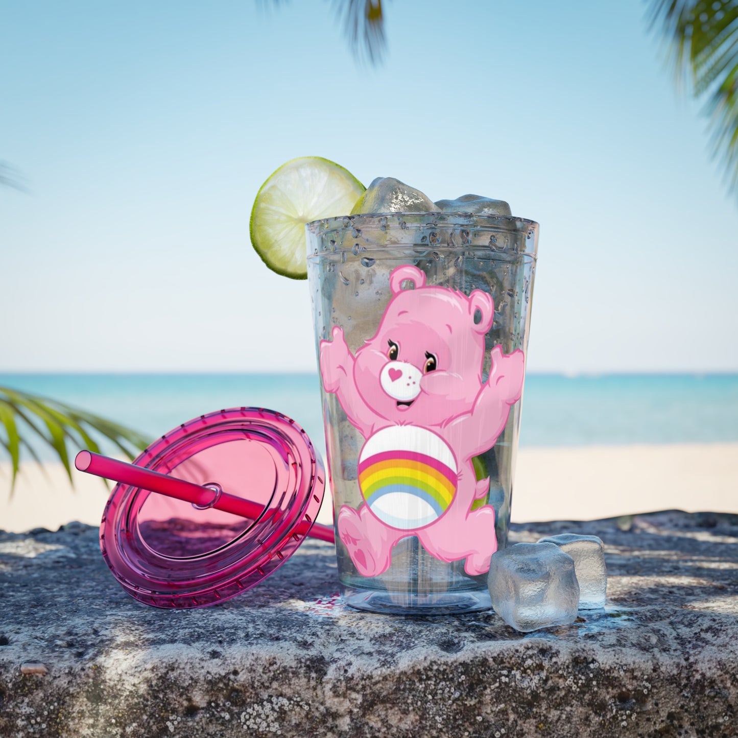 Care Bears 16oz Tumbler with Straw — Cheer Bear