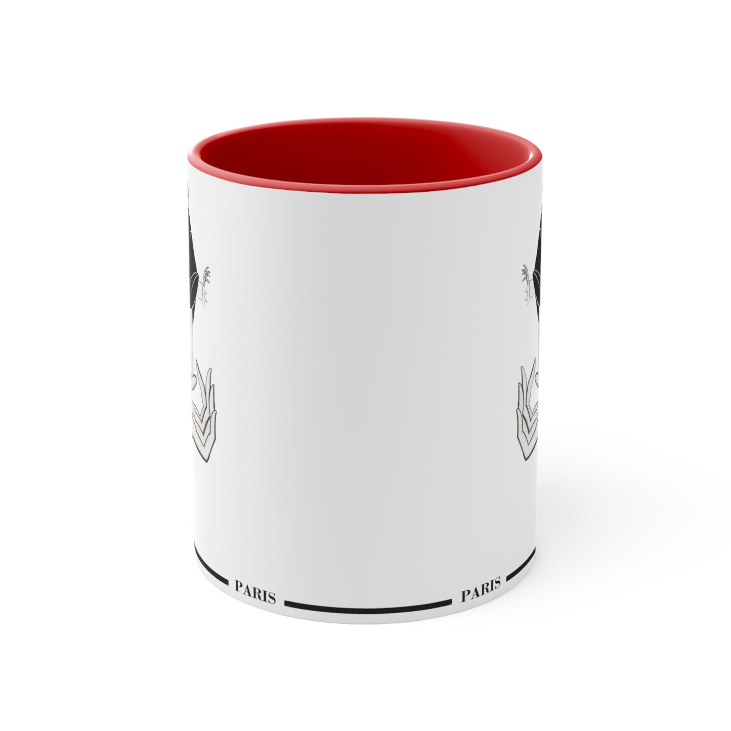 Paris Fashion Two-Tone Mug | Red, Black, Pink