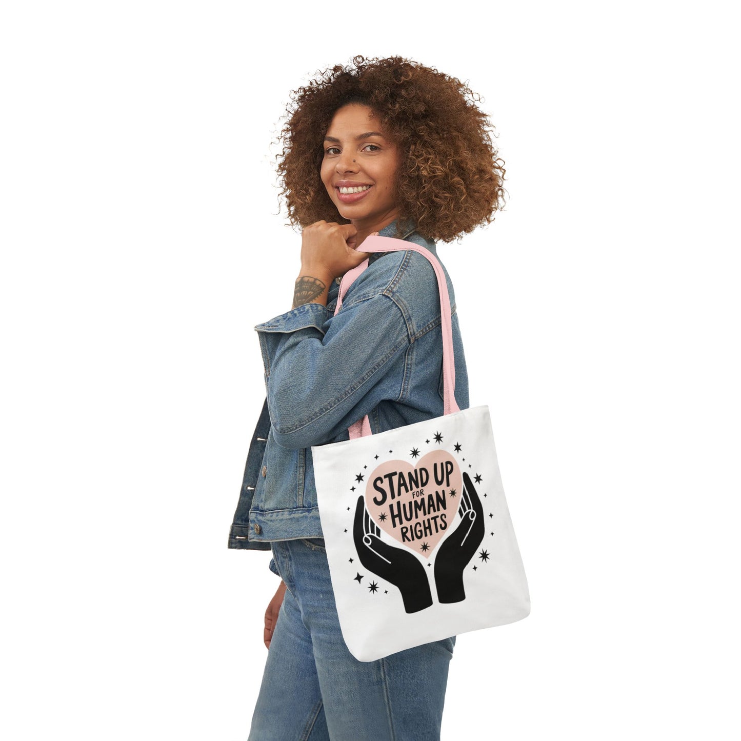 Canvas Tote, Colored Handles - Human Rights Eco-Friendly, 3 sizes
