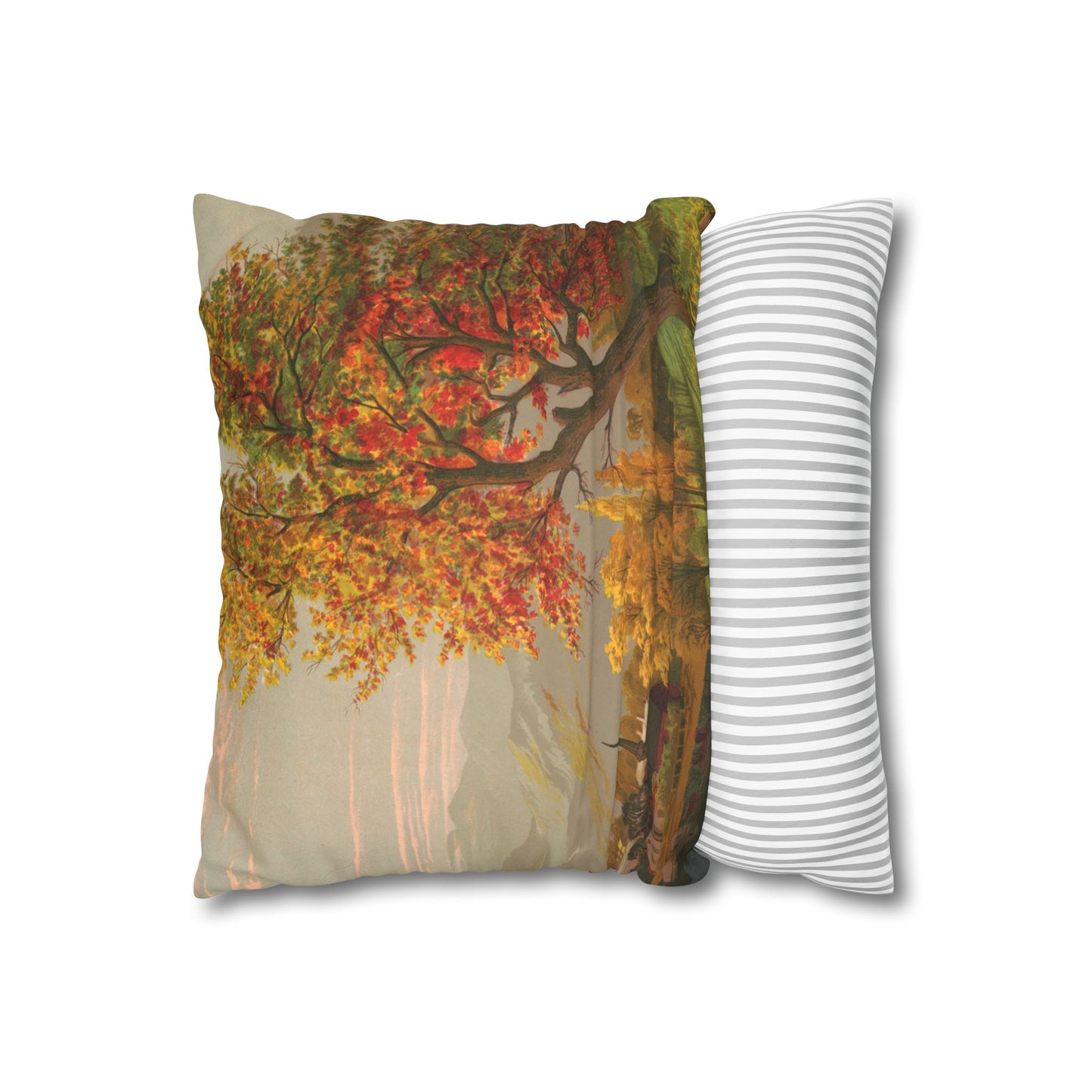 Autumn Days Faux Suede Square Pillowcase