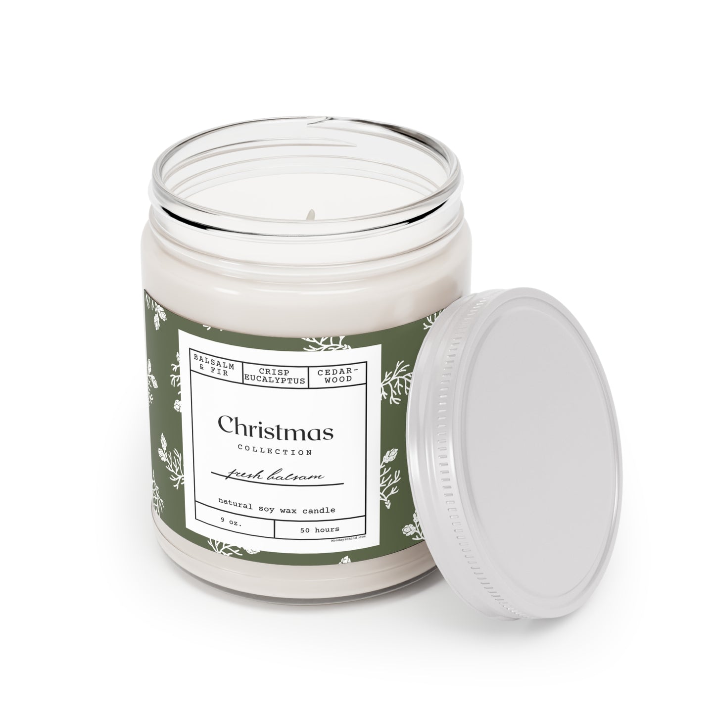 Fresh Balsam Natural Soy Candle with Lid, 9oz