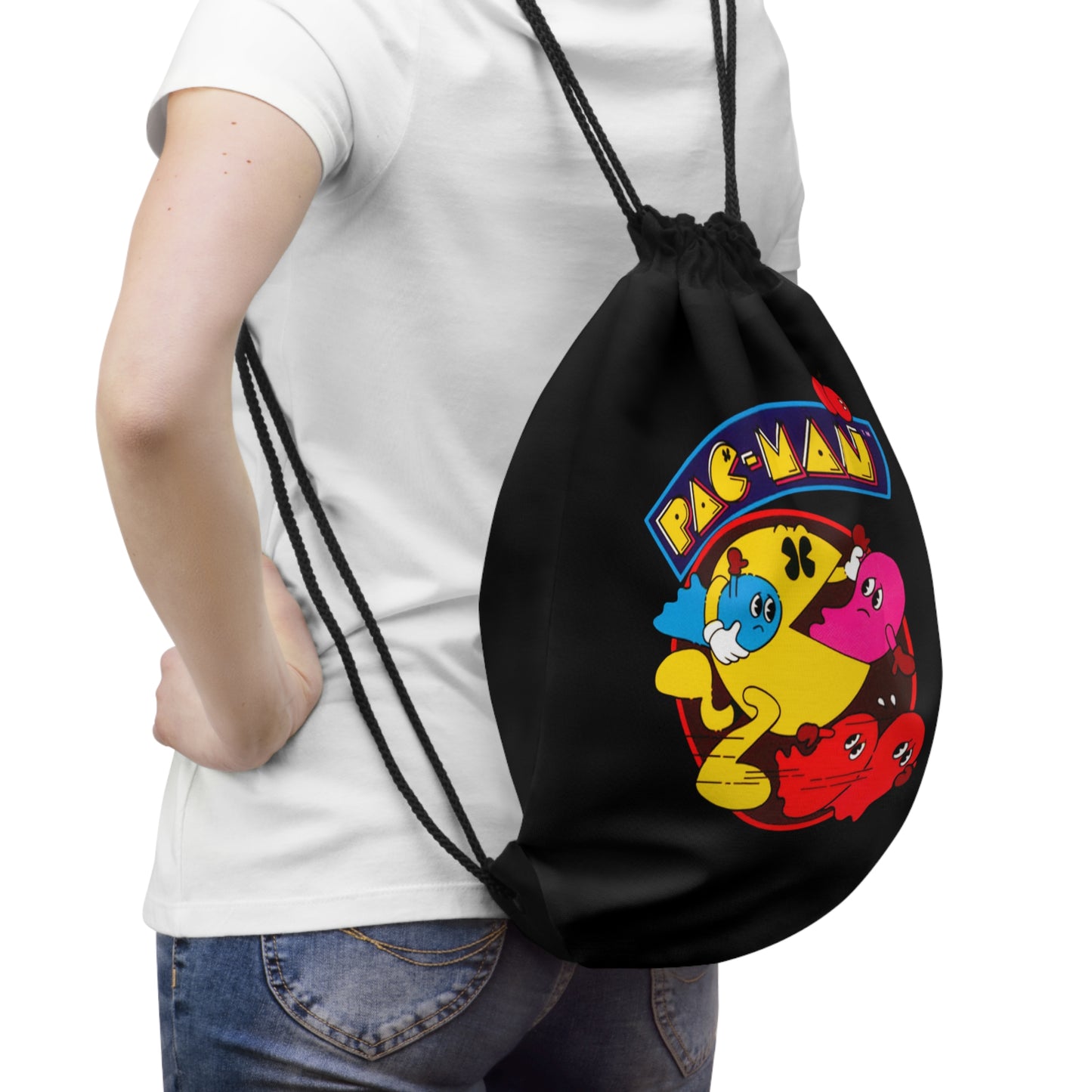 Pac-Man Retro Drawstring Bag