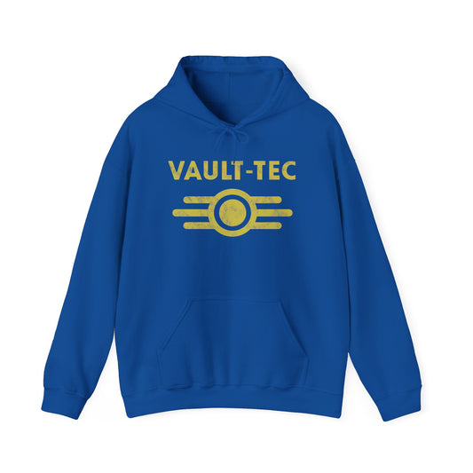 Fallout Distressed Vault-Tec Royal Blue Unisex Hoodie | up to Plus Size 5X