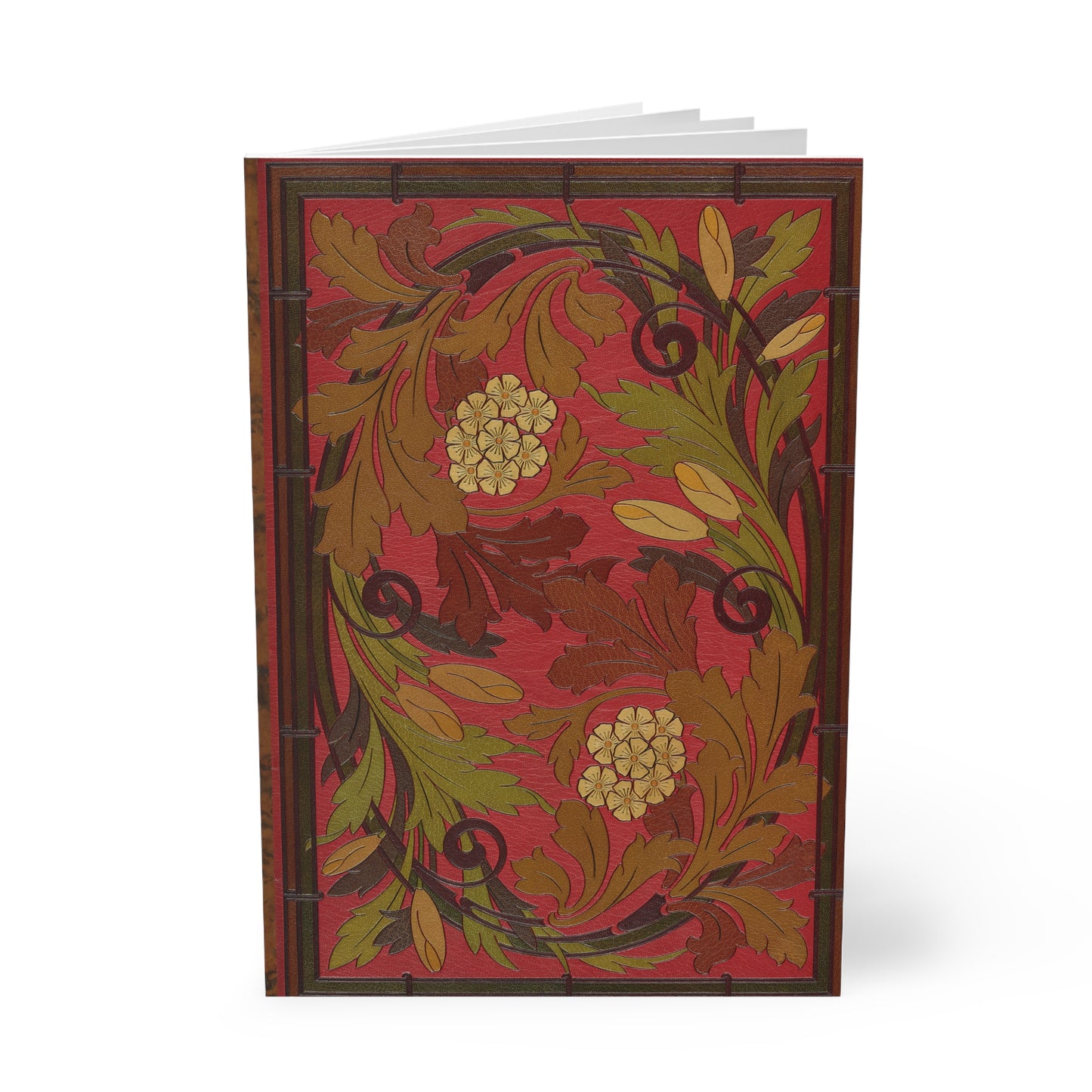 Red Floral Softcover Notebook