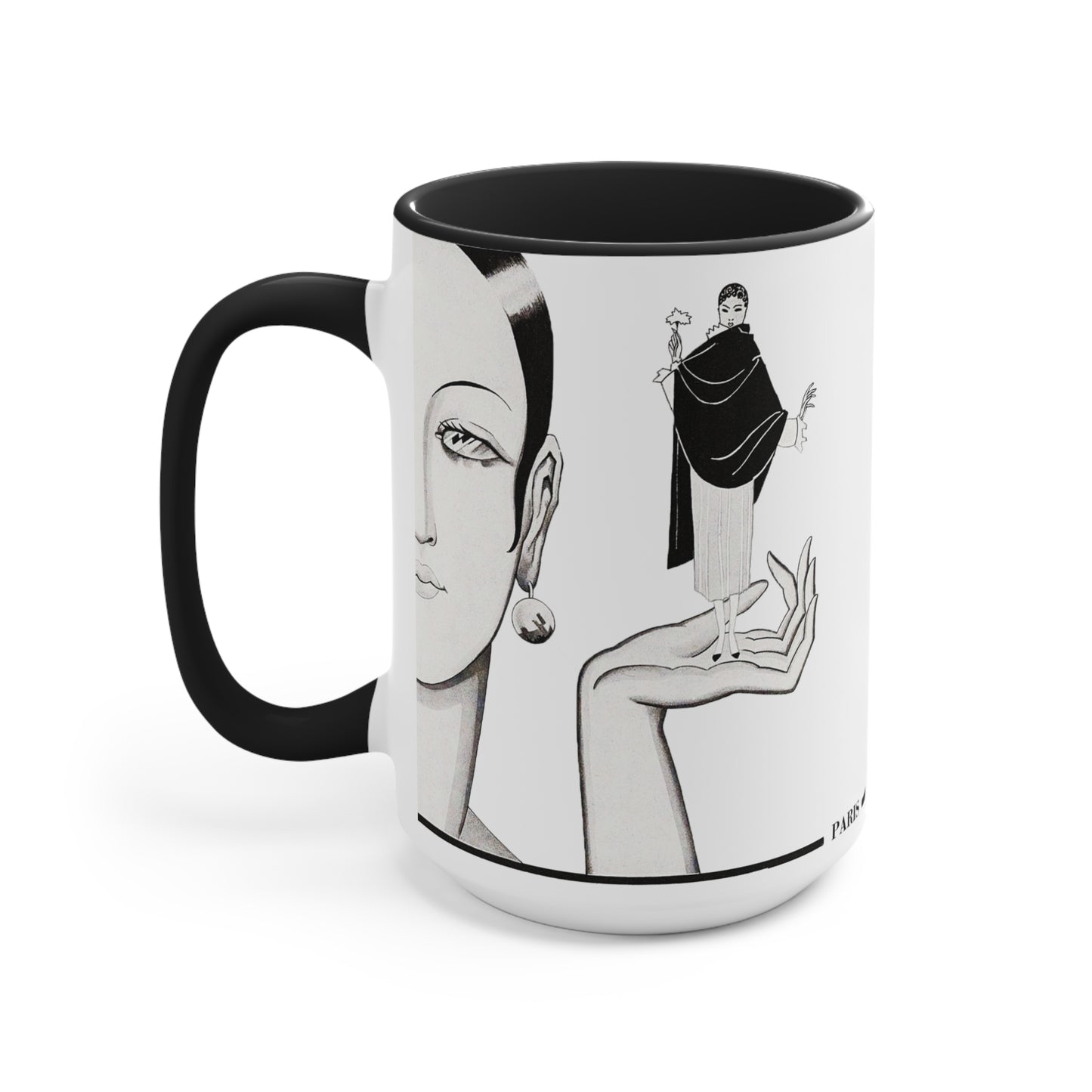 Paris Fashion Two-Tone Mug | Red, Black, Pink