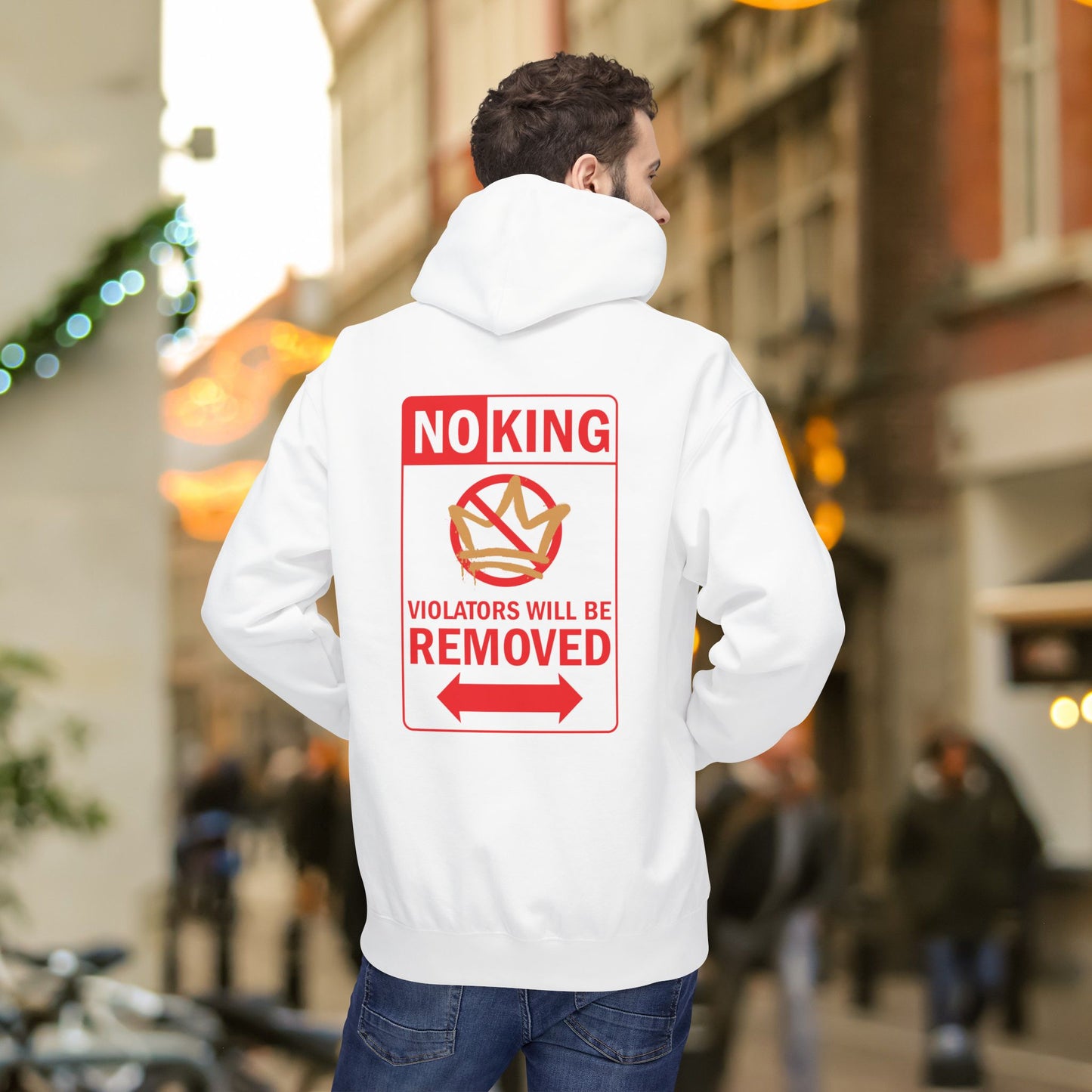 NO KINGS Political Protest Softstyle Hoodie