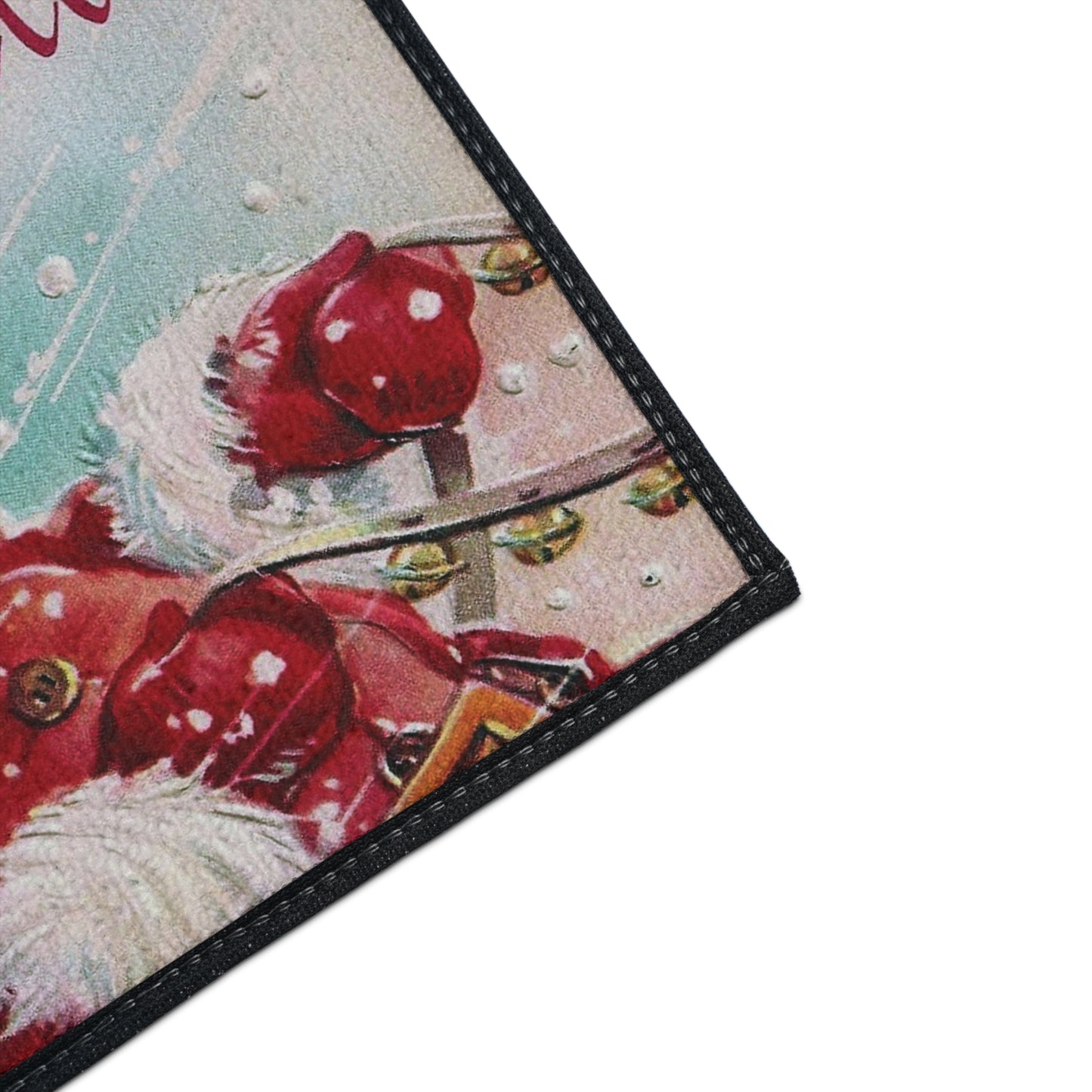 Vintage Santa Claus Sleigh Christmas Floor Mat