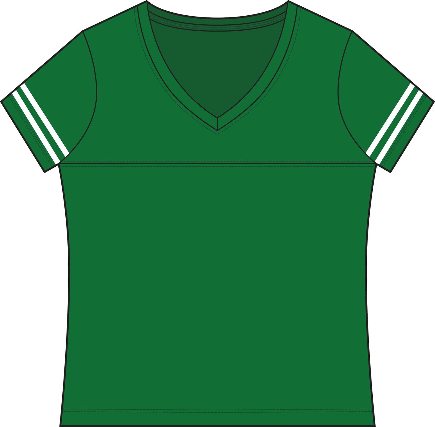 Eagles Women's Football V‑Neck Tee — Green Game Day Jersey