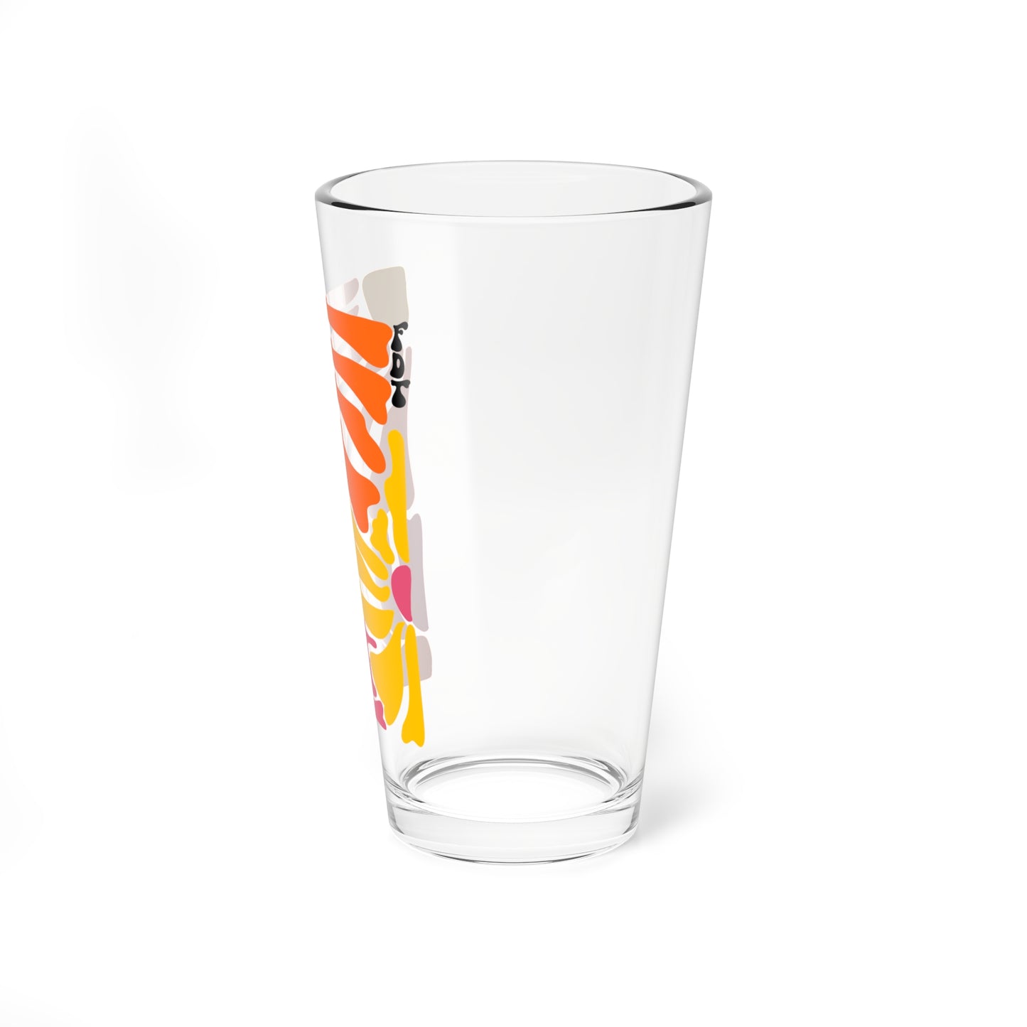 ‘FDT’ Colorful Floral Pint Glass