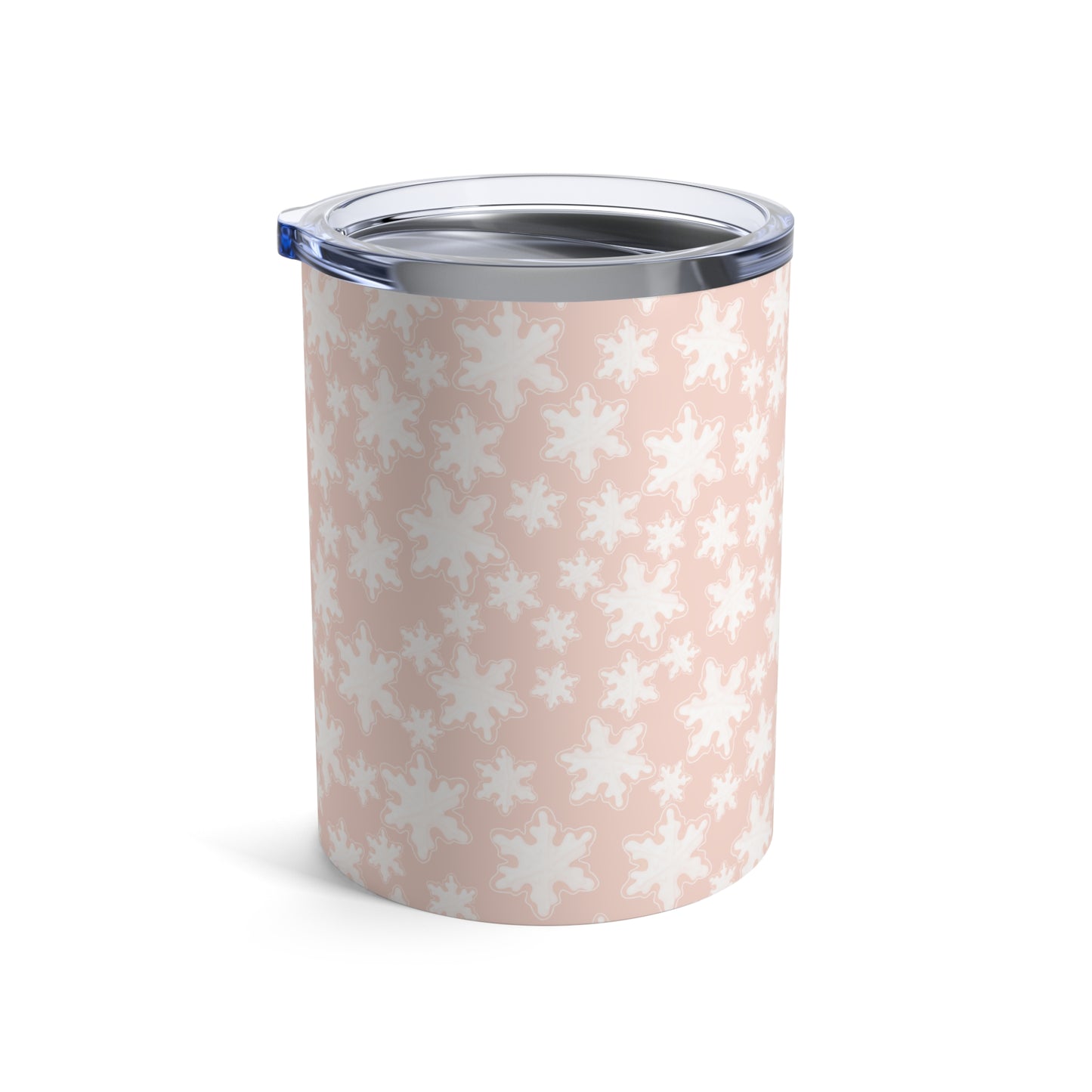 Rocks Tumbler, 10 oz - Pastel Pink Snowflakes