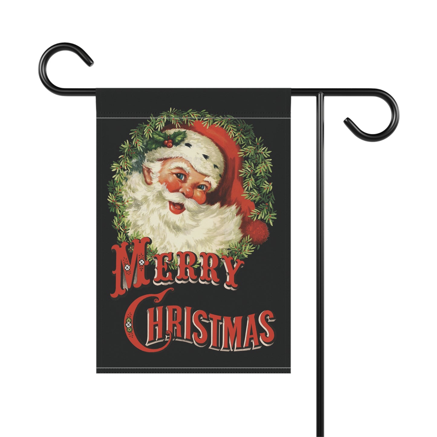 Retro Santa “Merry Christmas” Garden Flag or House Banner