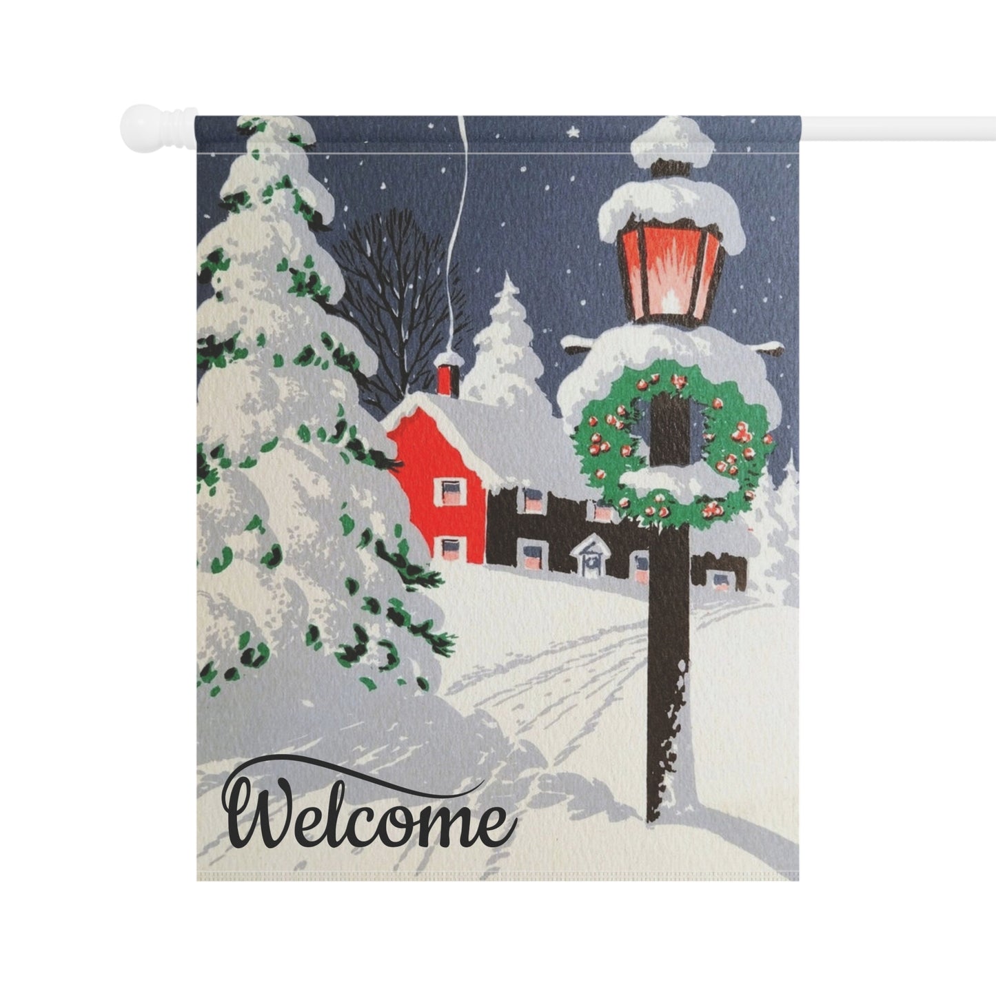 Vintage Style Christmas Garden Flag or Welcome Banner