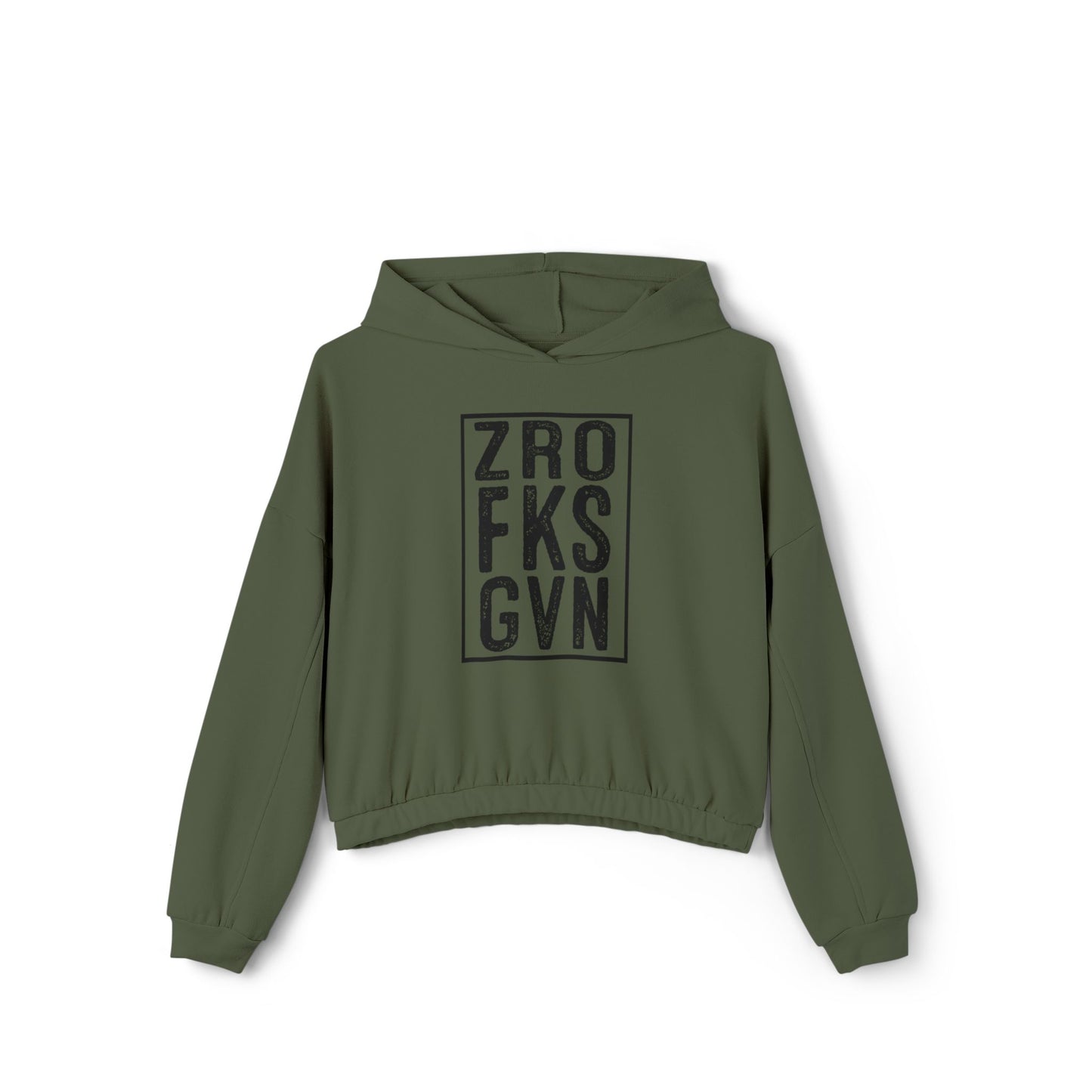 ‘ZRO FKS GVN’ Cropped Sweatshirt