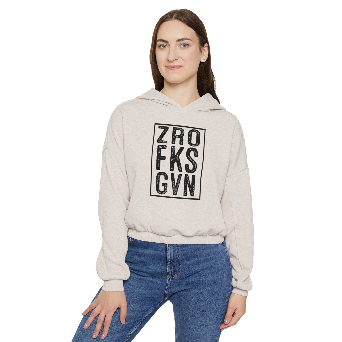 ‘ZRO FKS GVN’ Cropped Sweatshirt