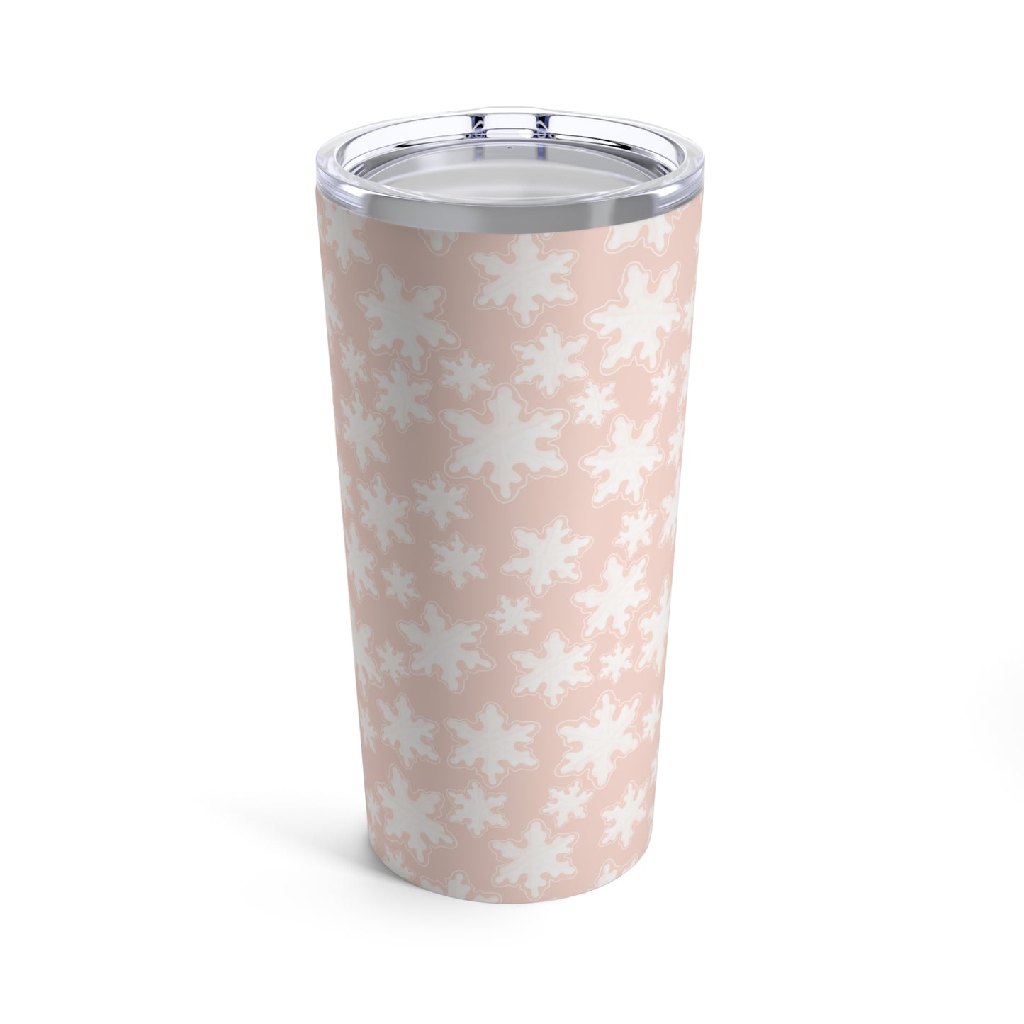 Holiday Tumbler, 20oz - Pastel Pink Snowflakes