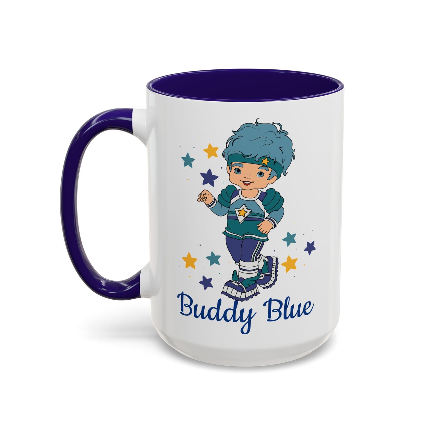 Rainbow Brite Color Kids Ceramic Mug - Buddy Blue, 11oz/15oz