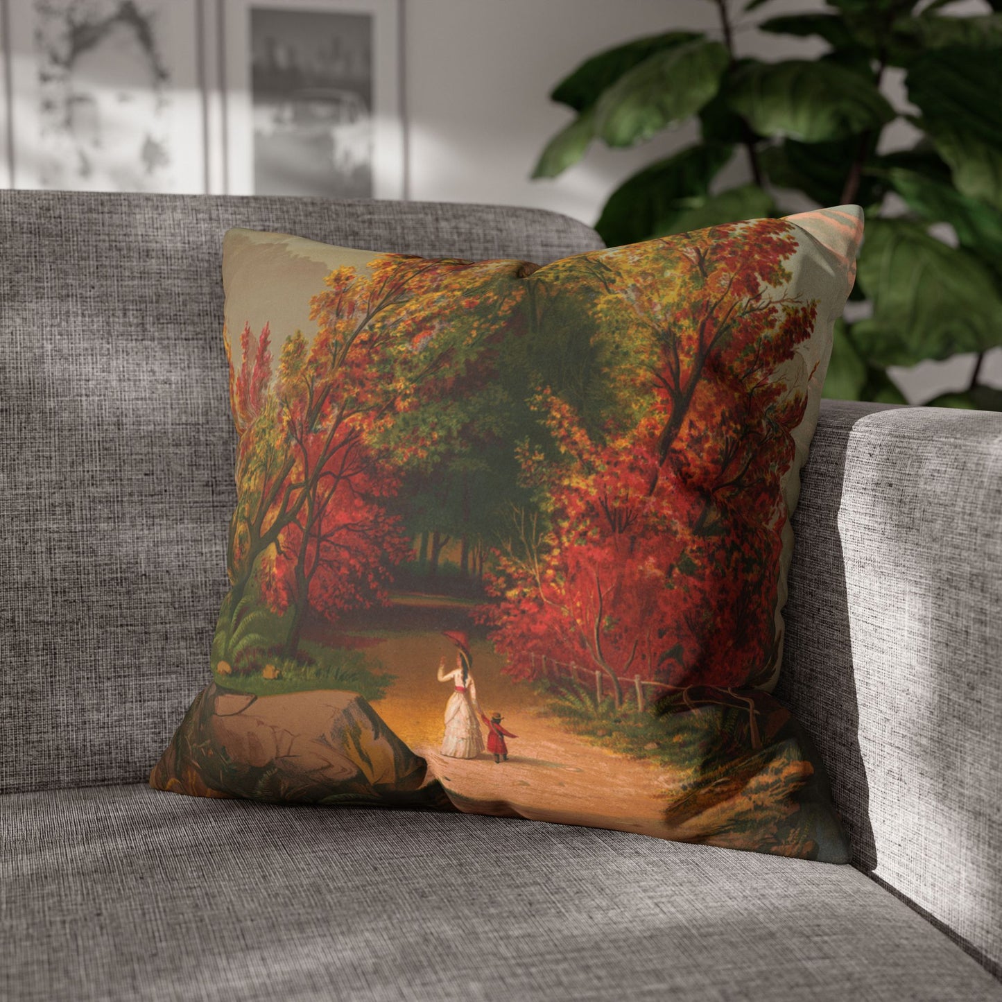 Autumn Days Faux Suede Square Pillowcase