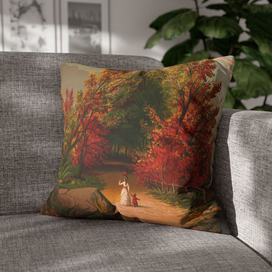 Autumn Days Faux Suede Square Pillowcase