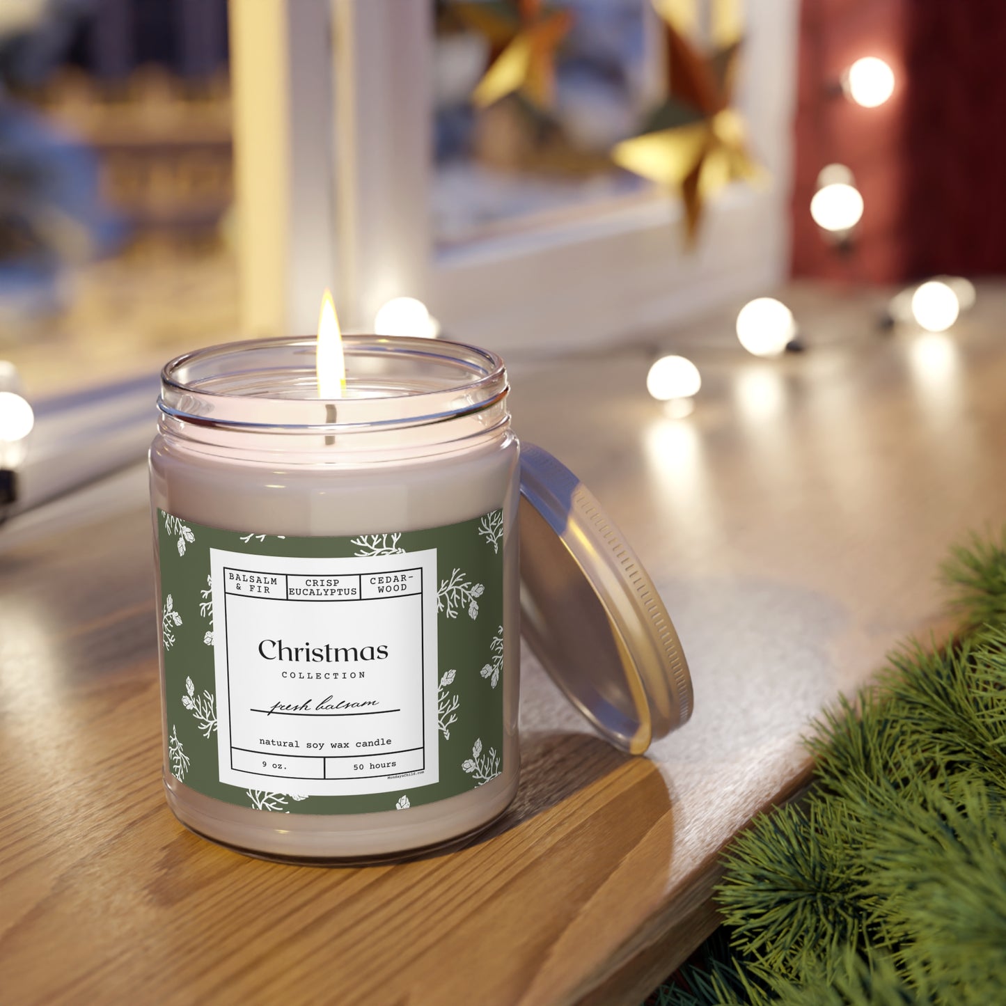 Fresh Balsam Natural Soy Candle with Lid, 9oz