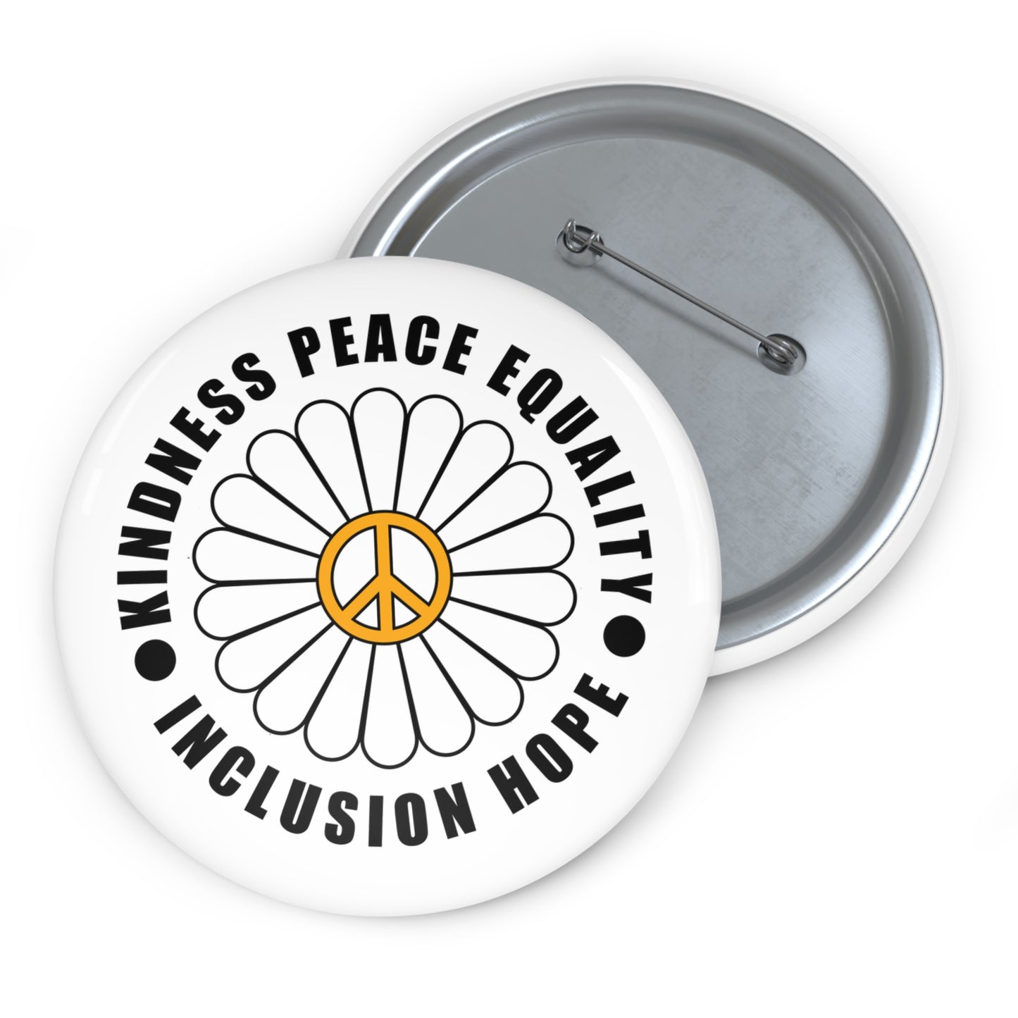 Statement Pins - KINDNESS & PEACE Statement Pin in white