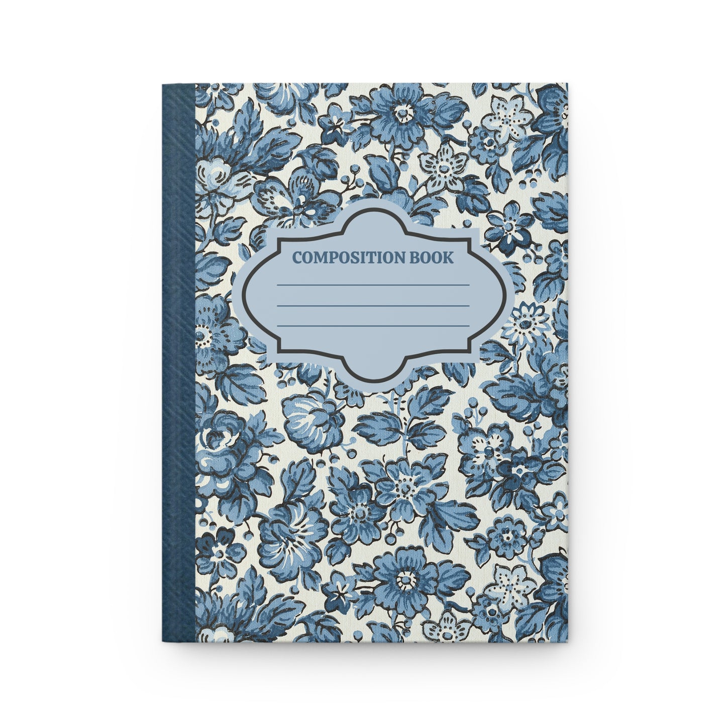 Blue Posies Hardcover Lined Journal