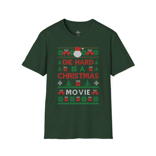 ‘Die Hard Is A Christmas Movie’ Funny Holiday Ugly Sweater Tee