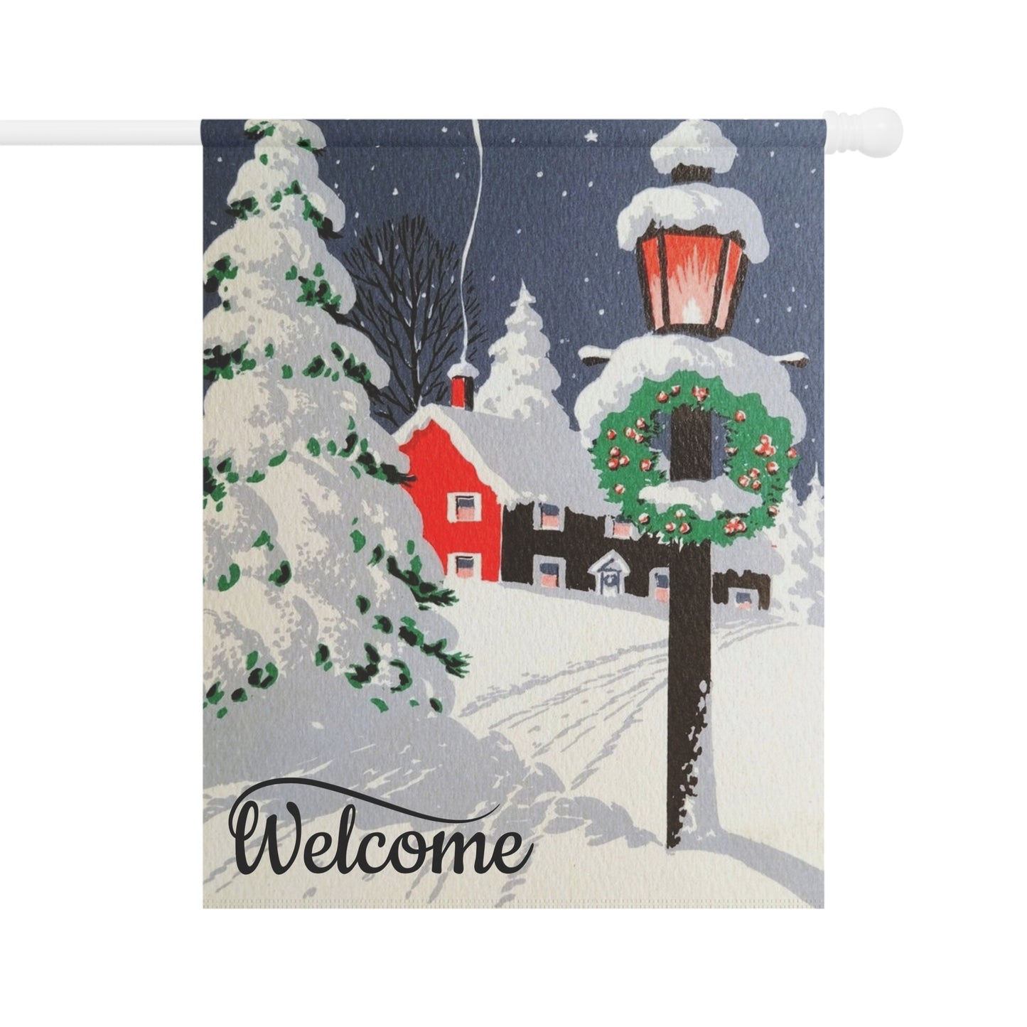 Vintage Style Christmas Garden Flag or Welcome Banner